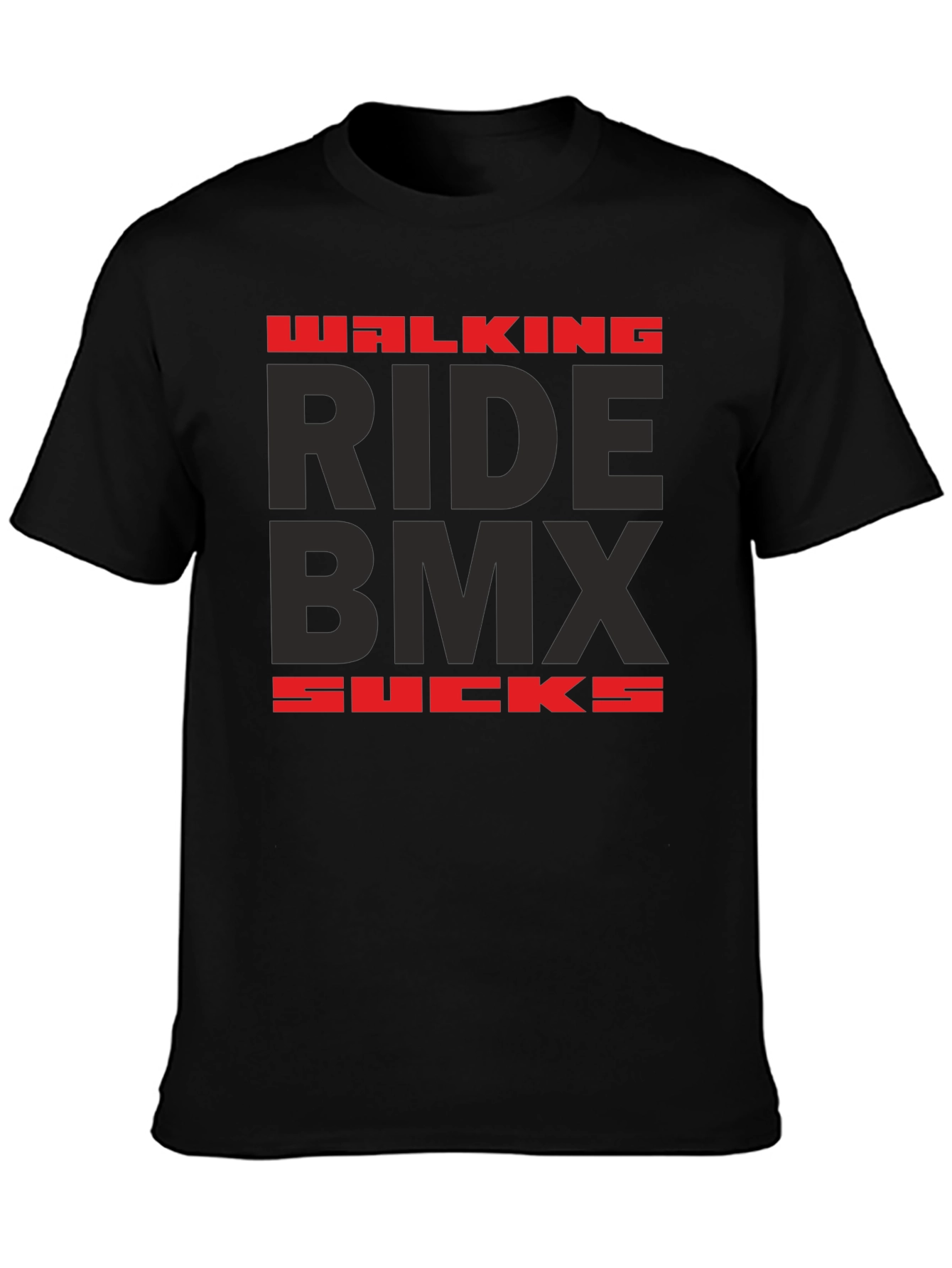 Walking Ride BMX Sucks Graphic Tee - Black