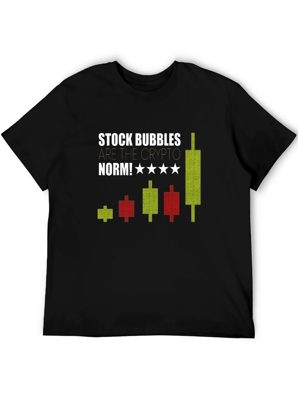 Stock Bubbles Crypto Tee - Mens Black Graphic T-Shirt
