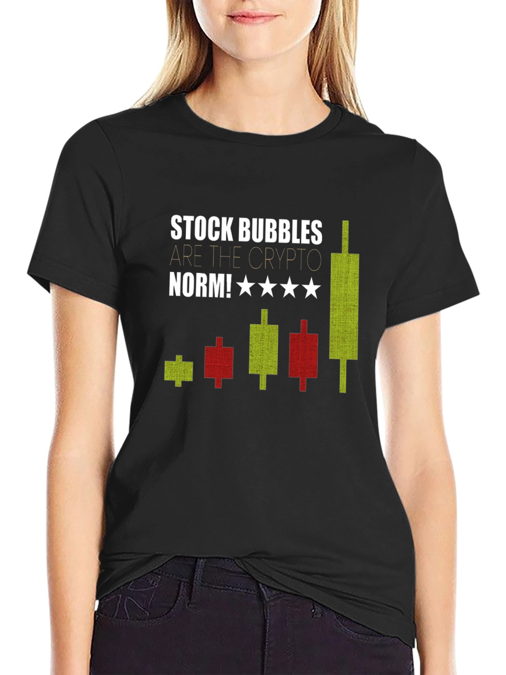 Stock Bubbles Crypto Tee - Mens Black Graphic T-Shirt