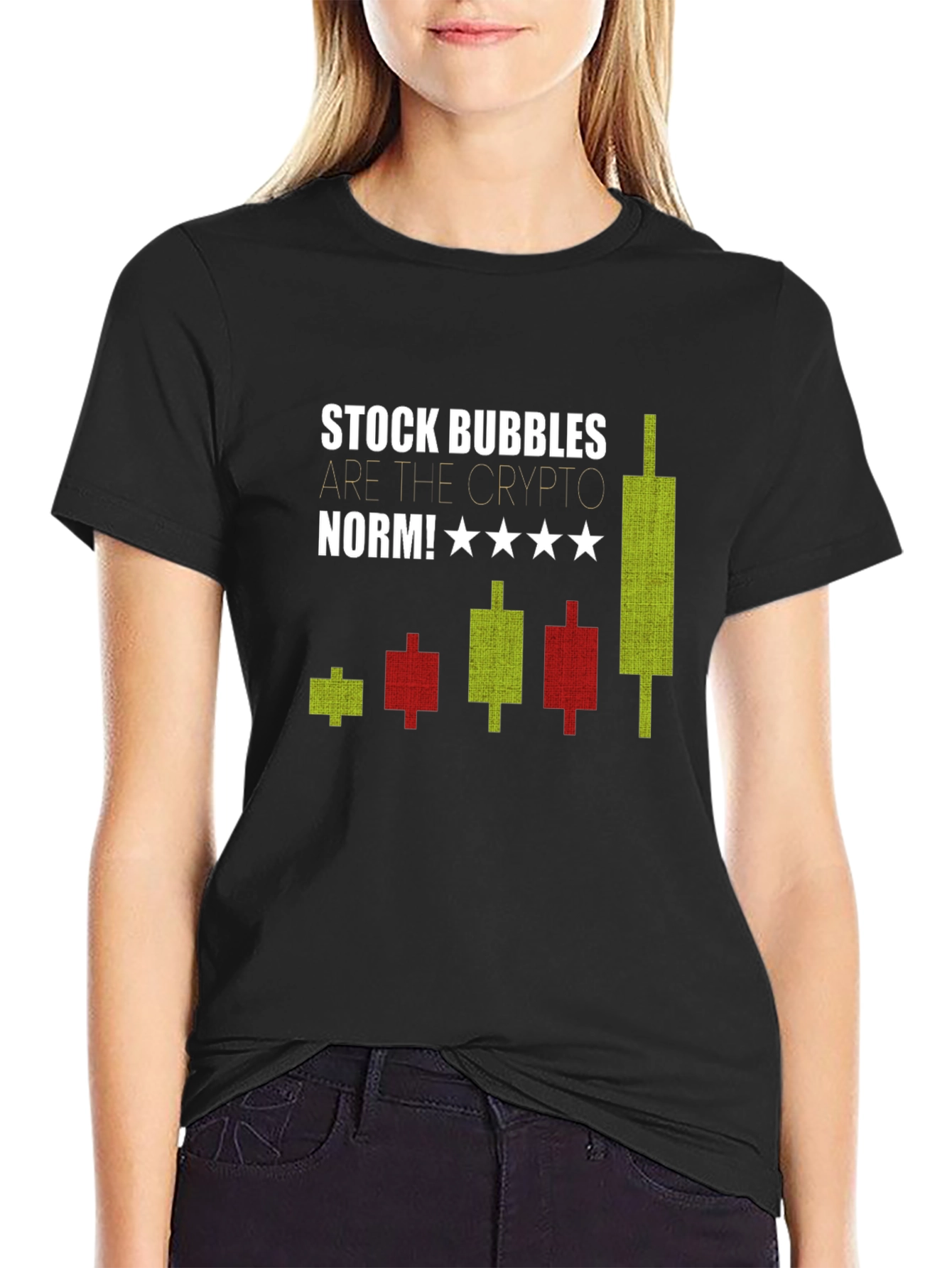 Stock Bubbles Crypto Tee - Mens Black Graphic T-Shirt