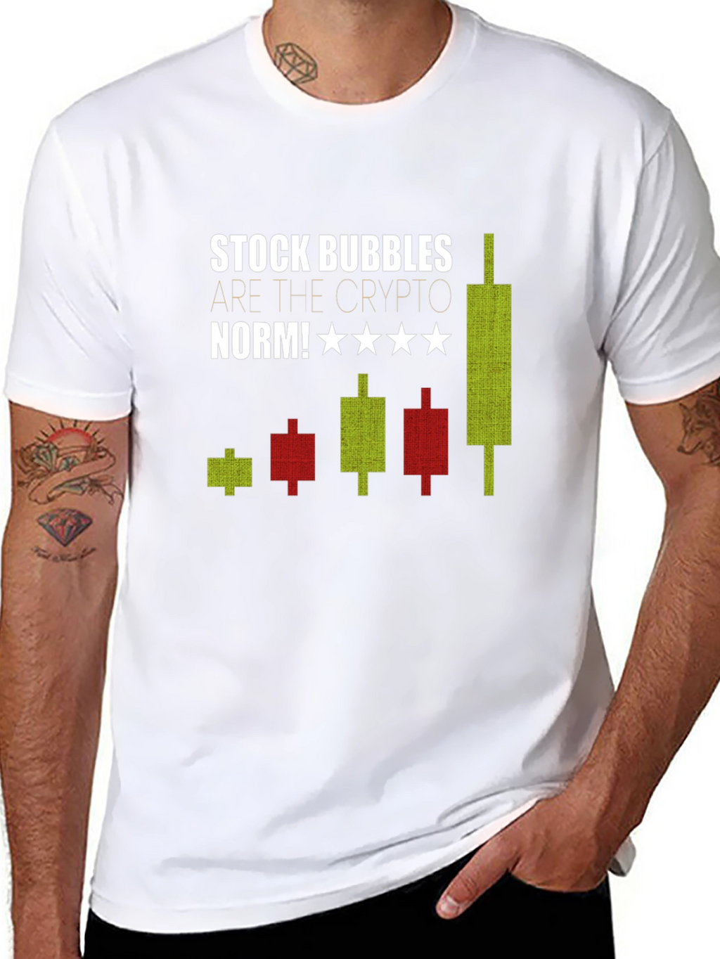 Stock Bubbles Crypto Tee - Mens Black Graphic T-Shirt