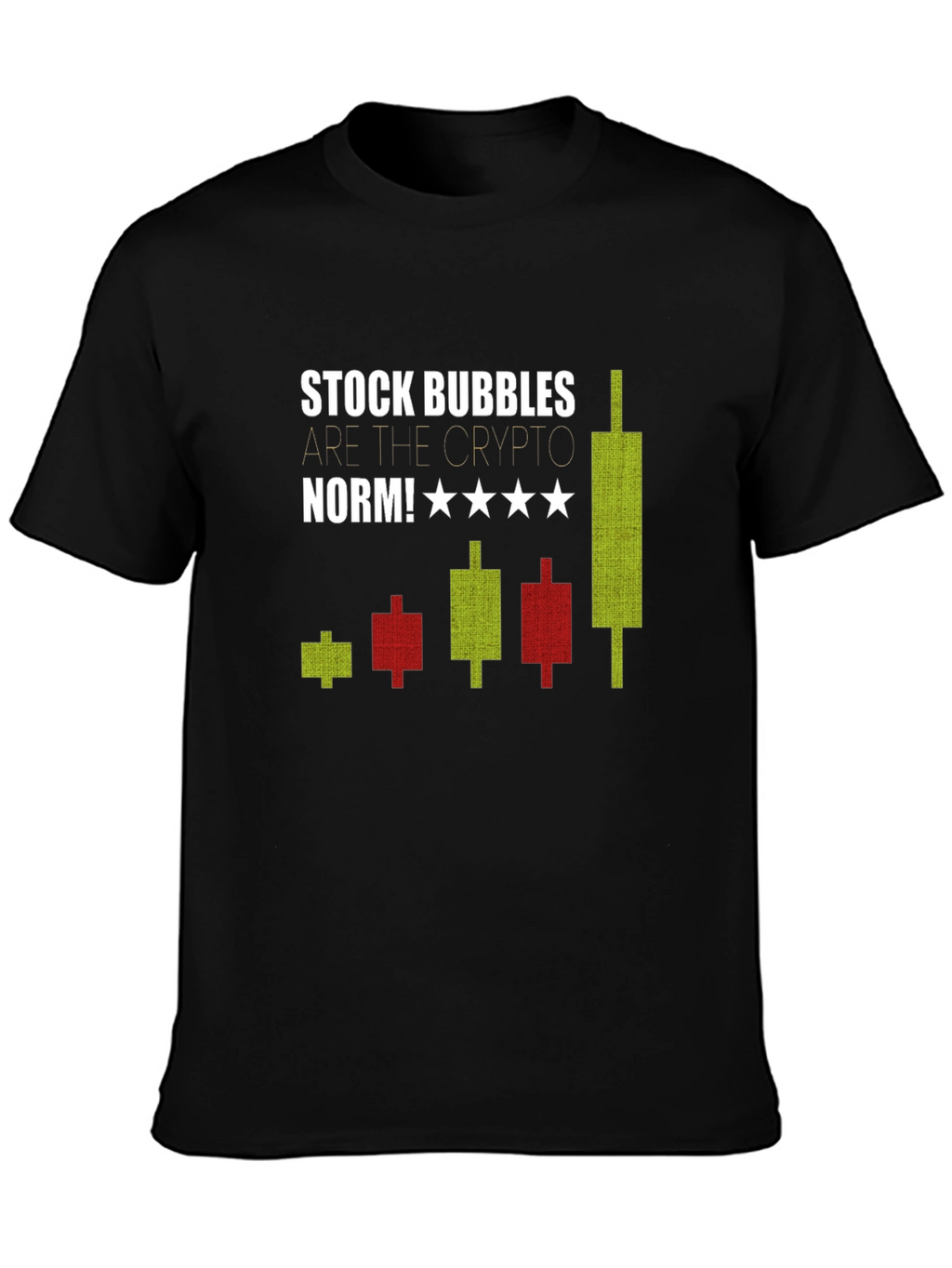 Stock Bubbles Crypto Tee - Mens Black Graphic T-Shirt
