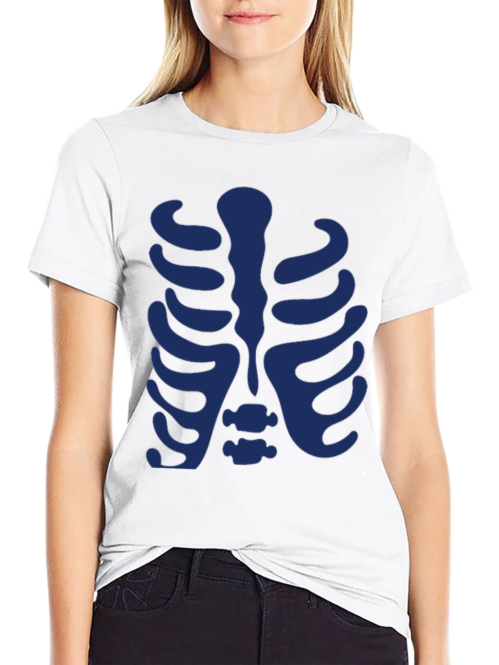 Skeleton Rib Cage Graphic Tee - Black