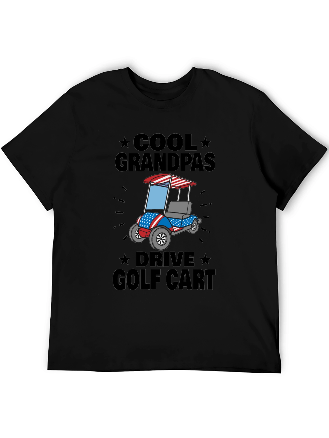 Cool Grandpas Drive Golf Cart T-Shirt - Patriotic Design