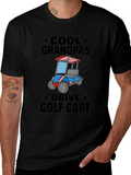 Cool Grandpas Drive Golf Cart T-Shirt - Patriotic Design