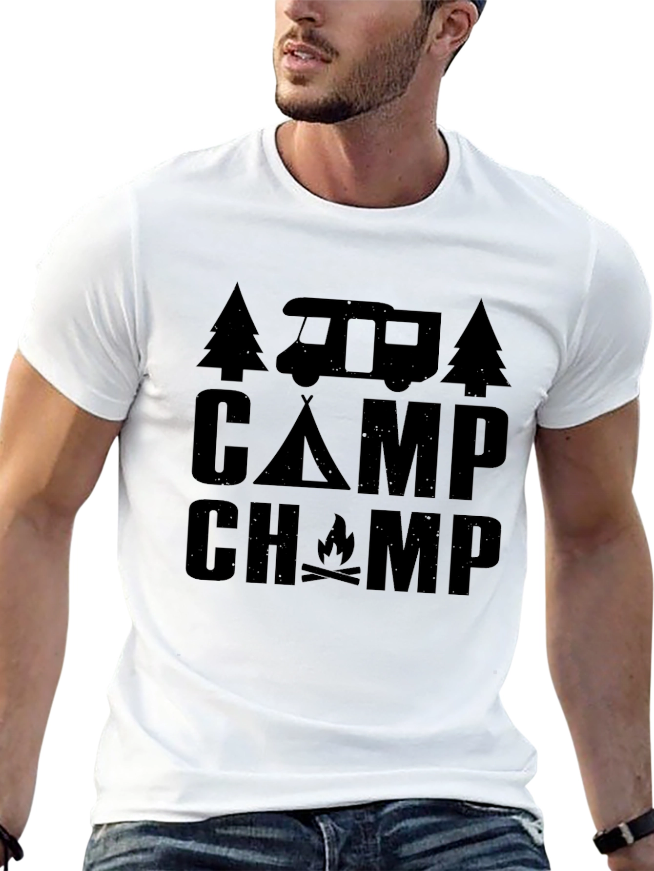Camp Champ Graphic Tee - Camping Adventure Shirt