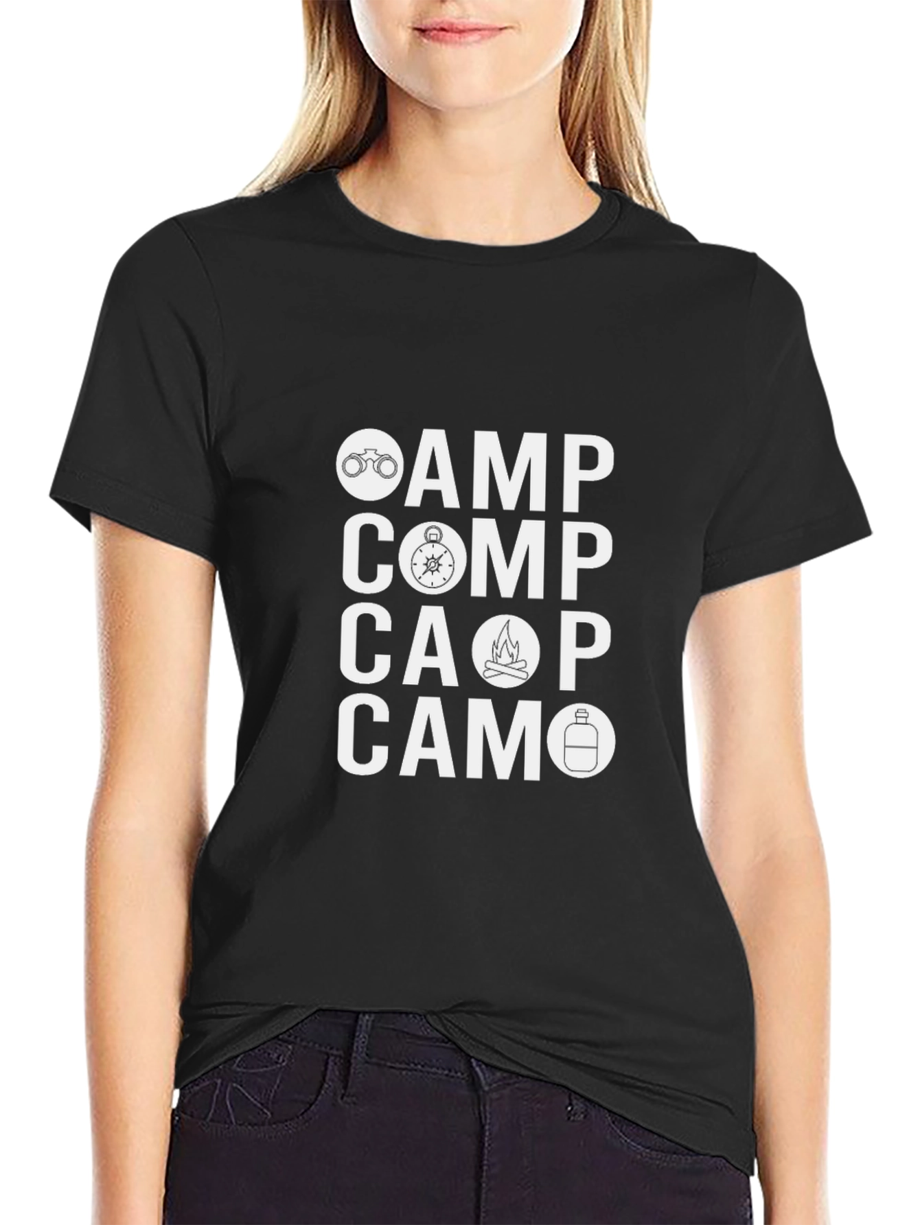 Camping Graphic Tee - Camp Comp Cap Camo