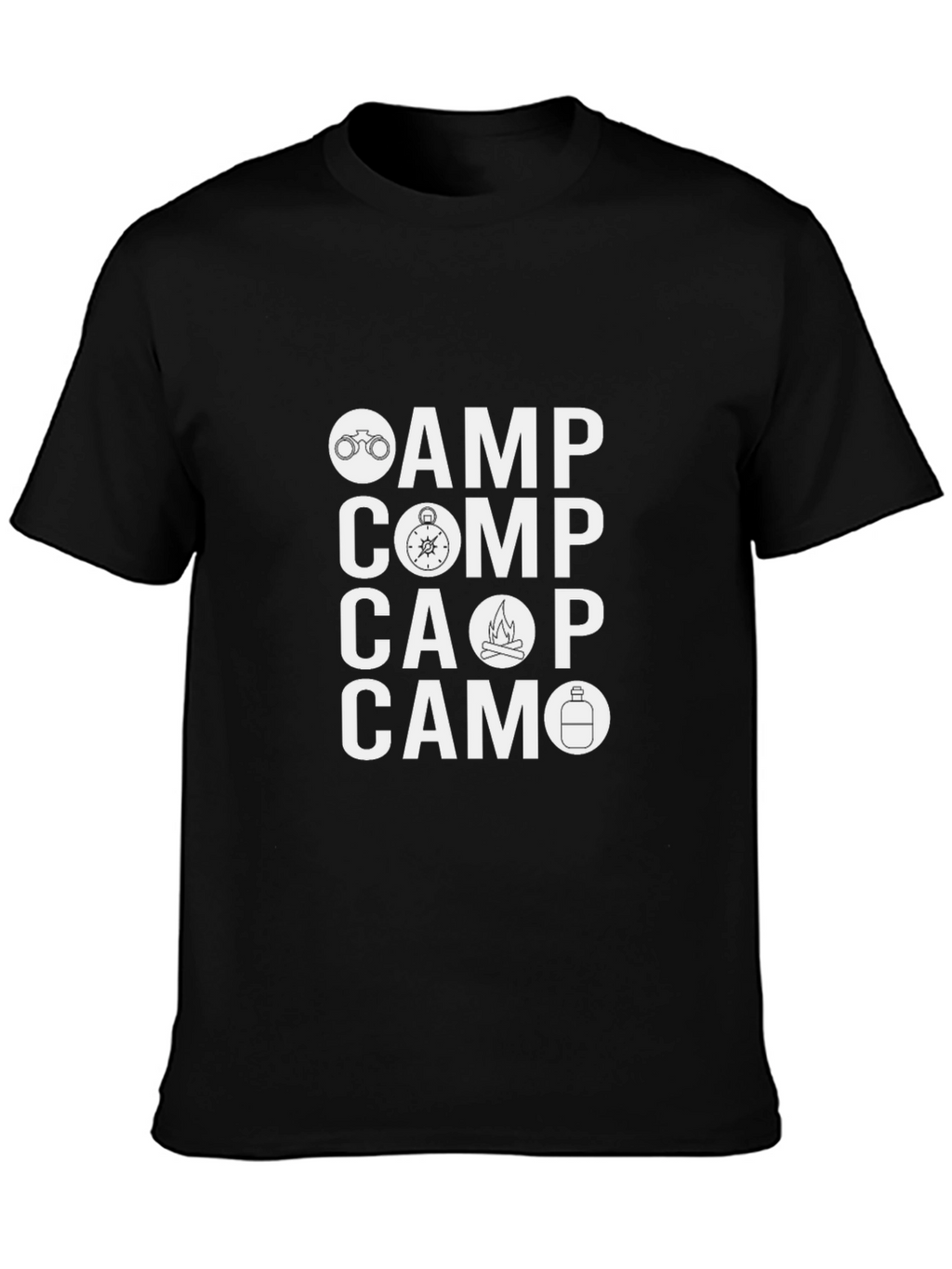 Camping Graphic Tee - Camp Comp Cap Camo