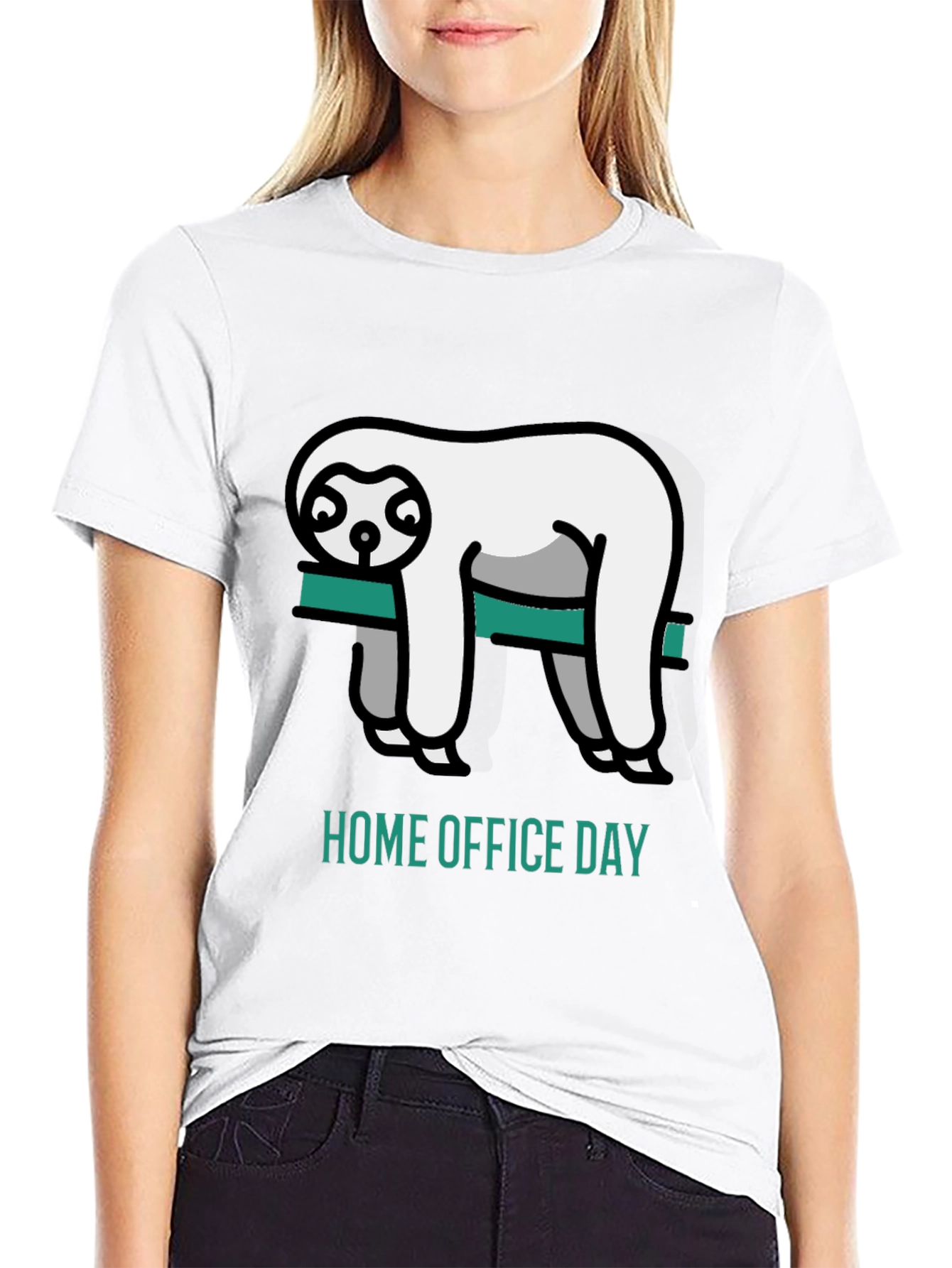 Home Office Day Sloth Graphic T-Shirt