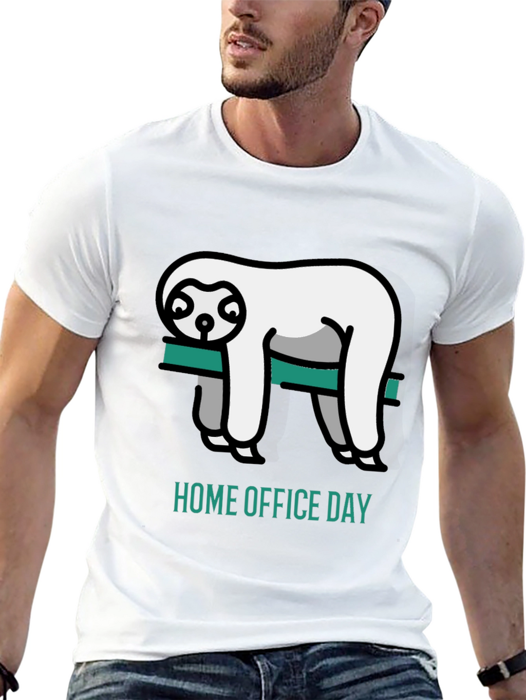 Home Office Day Sloth Graphic T-Shirt