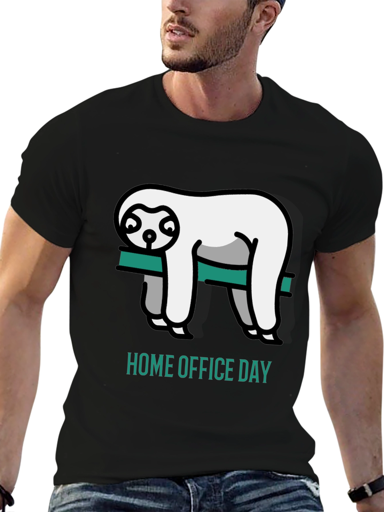 Home Office Day Sloth Graphic T-Shirt