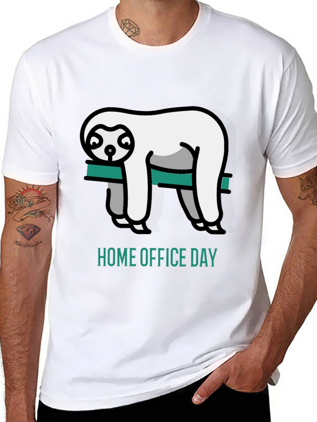 Home Office Day Sloth Graphic T-Shirt