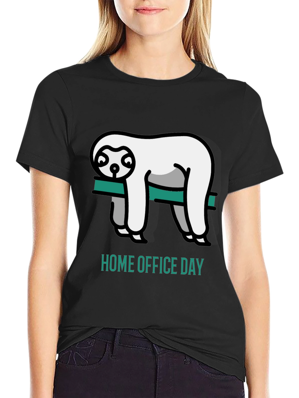 Home Office Day Sloth Graphic T-Shirt