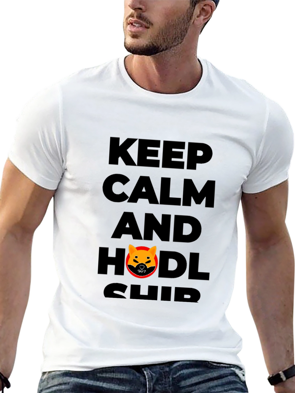 Keep Calm HODL SHIB T-Shirt - Black