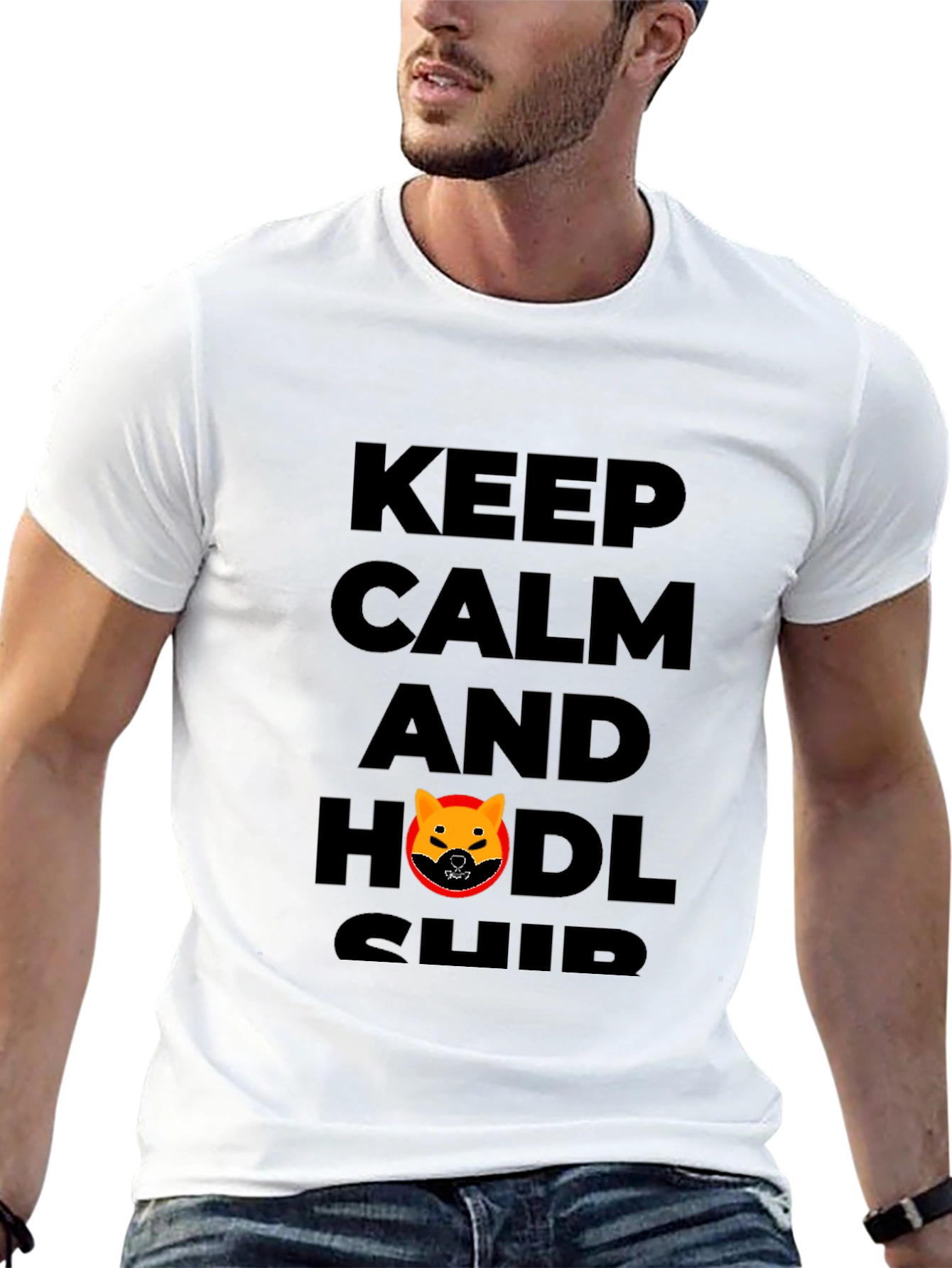 Keep Calm HODL SHIB T-Shirt - Black