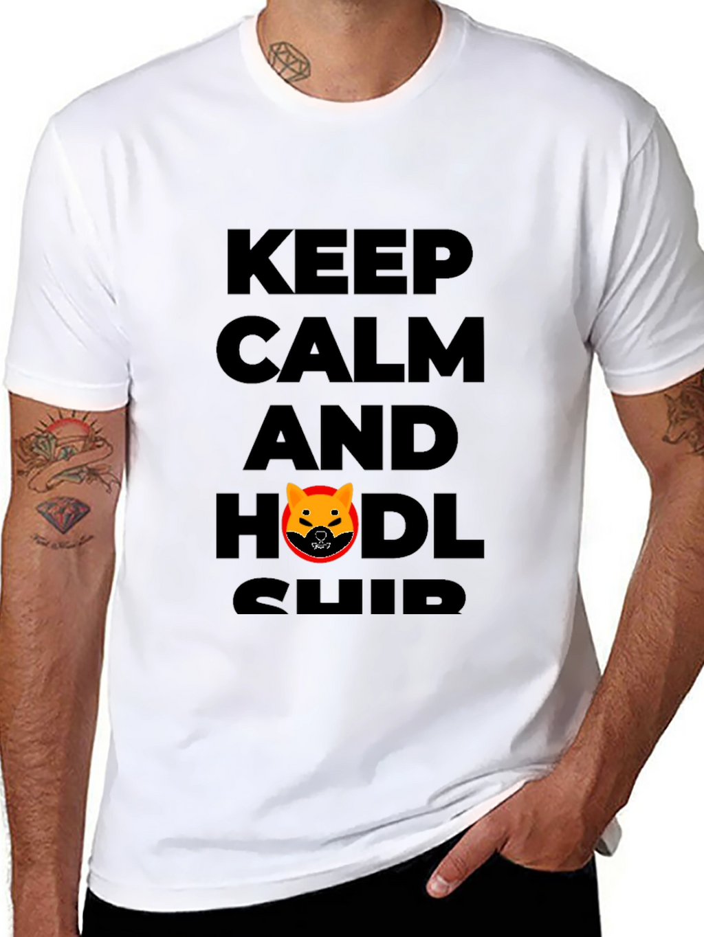 Keep Calm HODL SHIB T-Shirt - Black