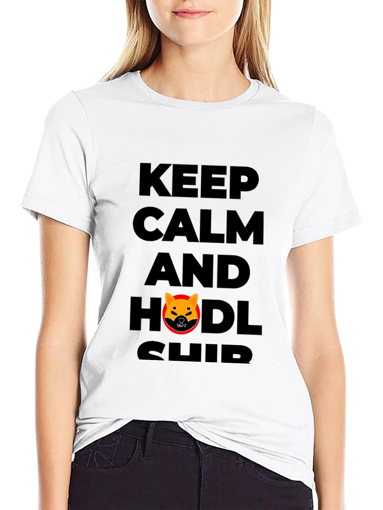 Keep Calm HODL SHIB T-Shirt - Black