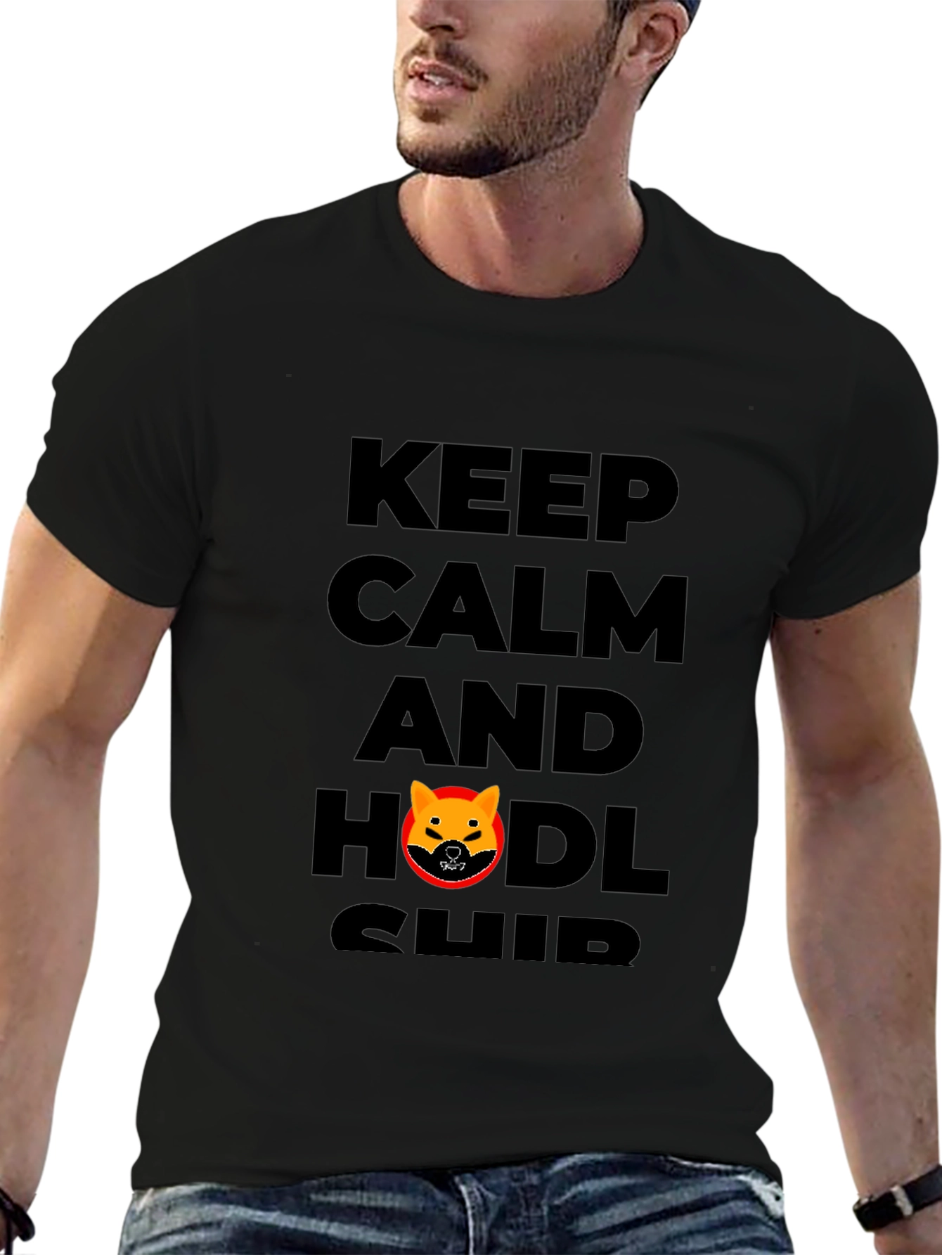 Keep Calm HODL SHIB T-Shirt - Black