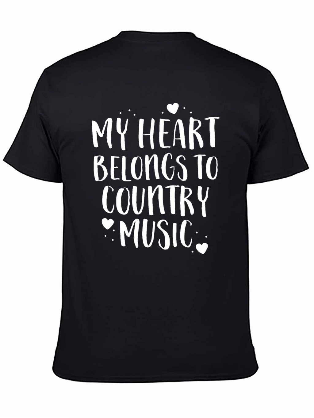 Country Music Heart T-Shirt - Black