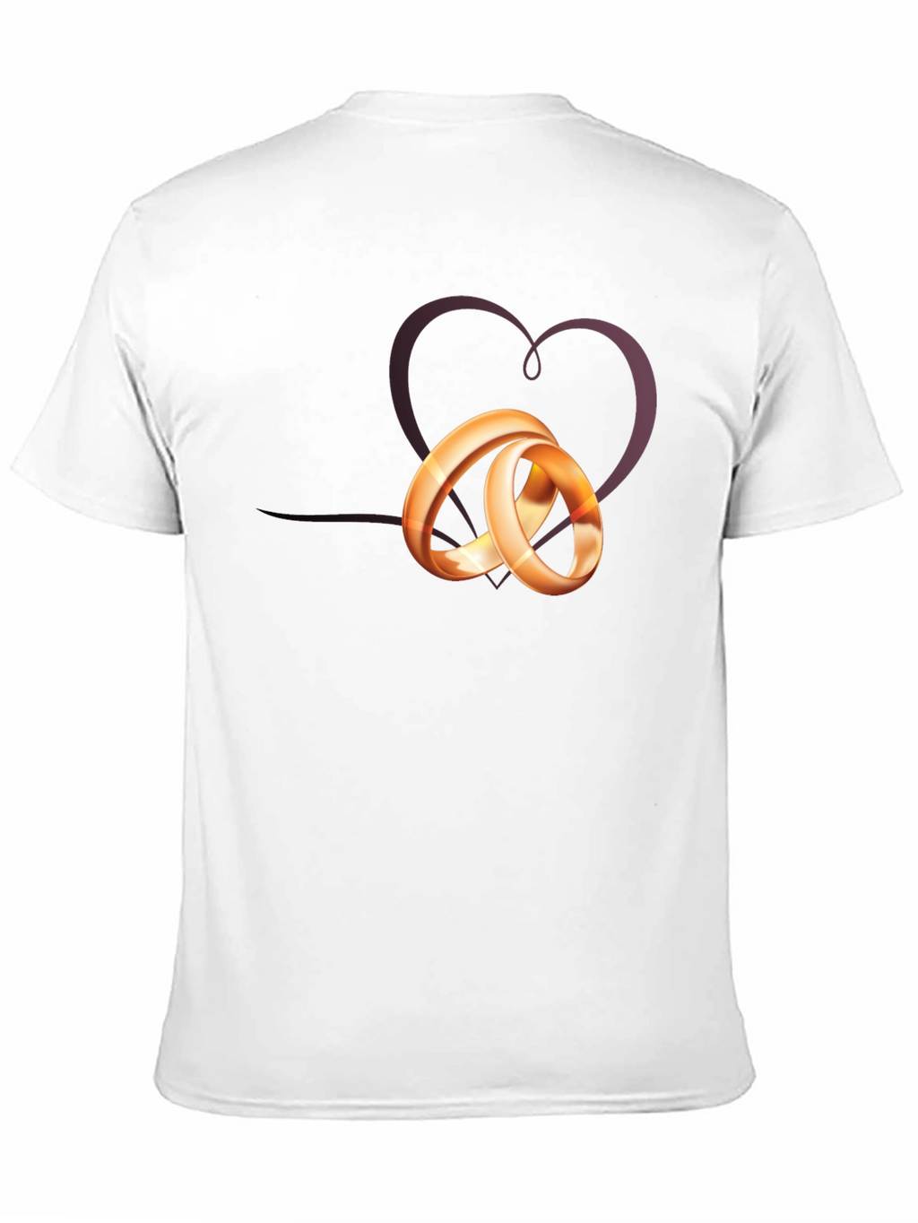 Heart & Rings Graphic Tee - Black Casual T-Shirt