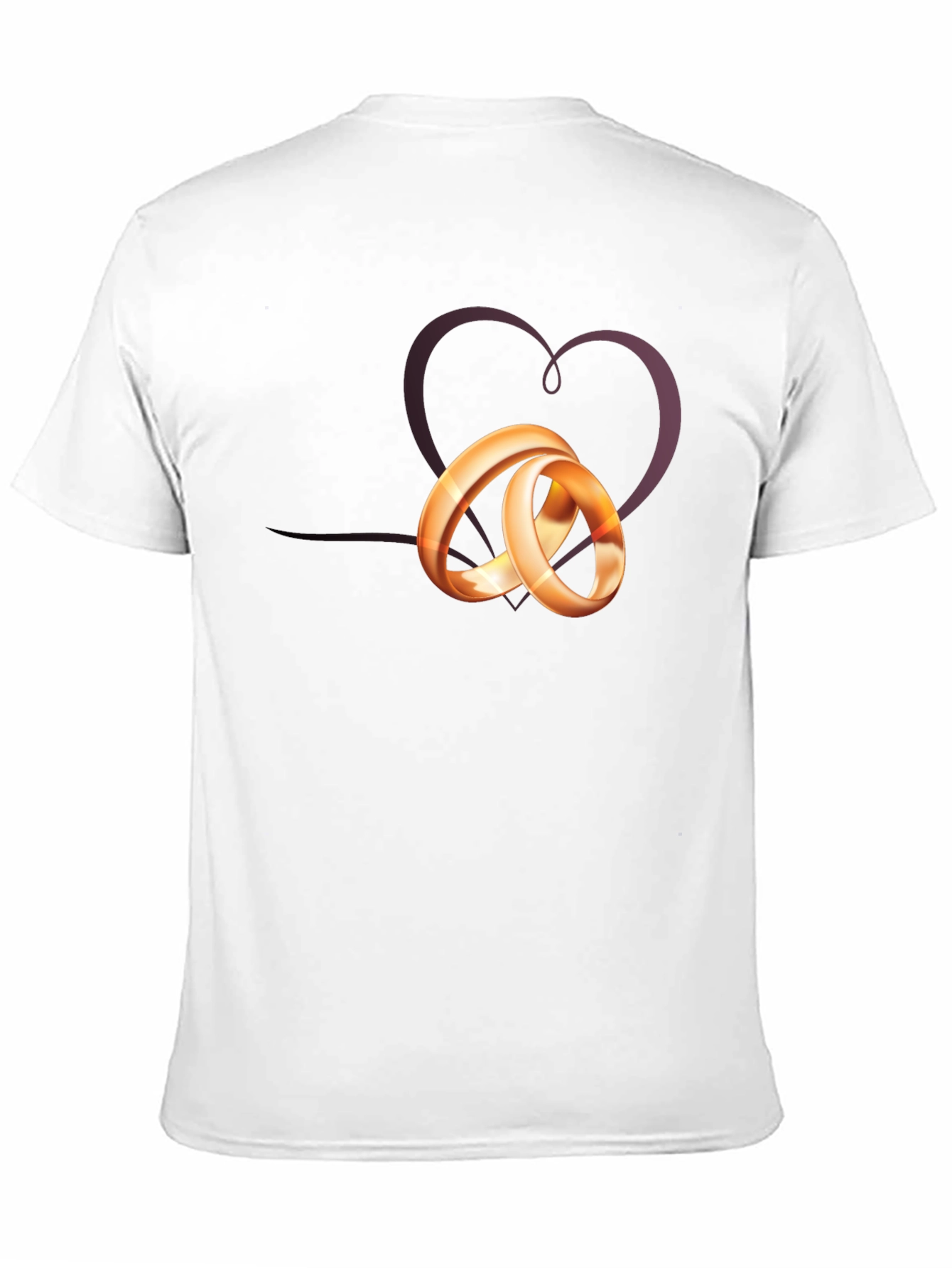 Heart & Rings Graphic Tee - Black Casual T-Shirt