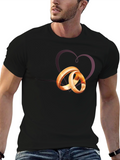 Heart & Rings Graphic Tee - Black Casual T-Shirt