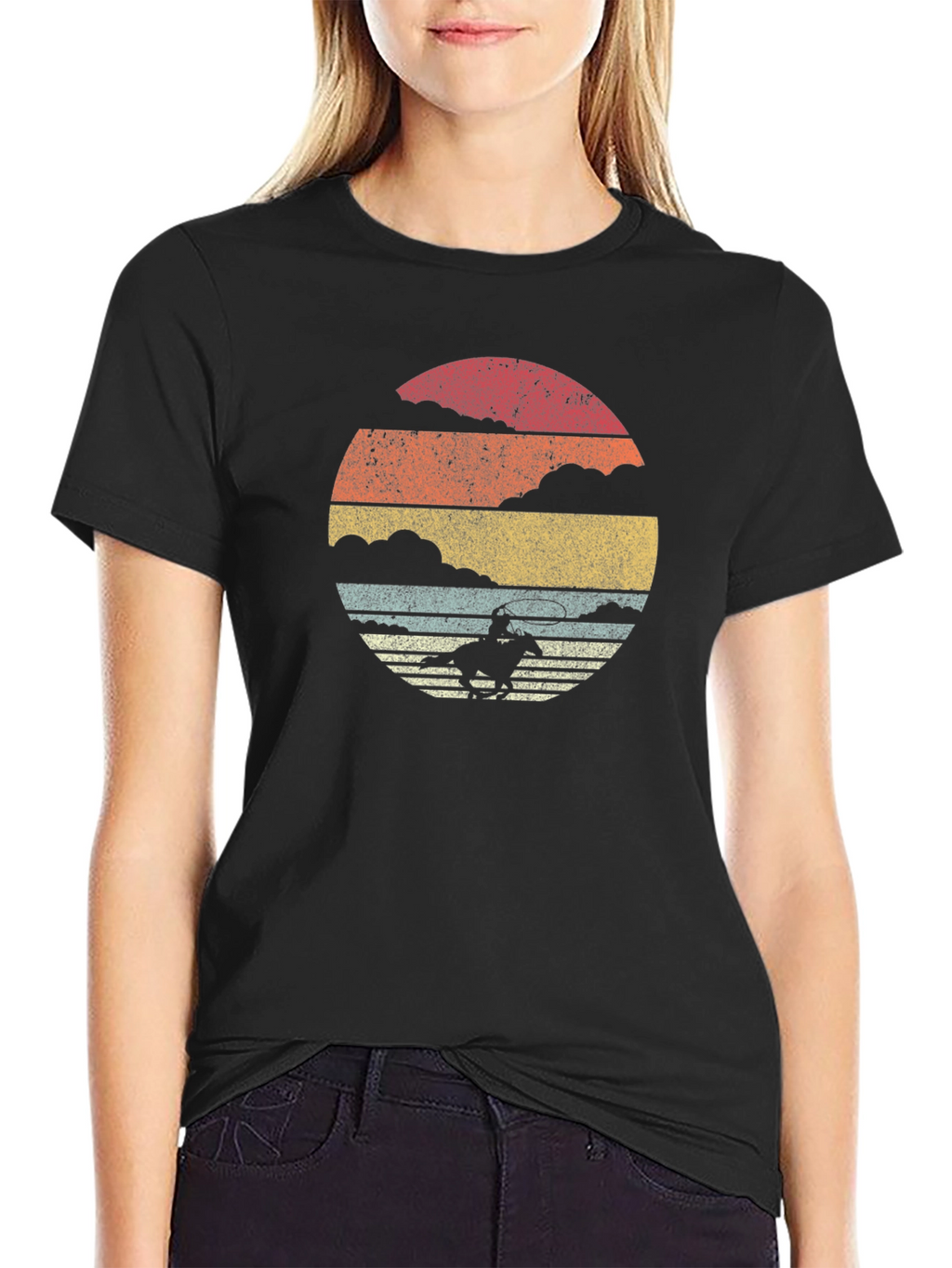Retro Cowboy Sunset Graphic Tee