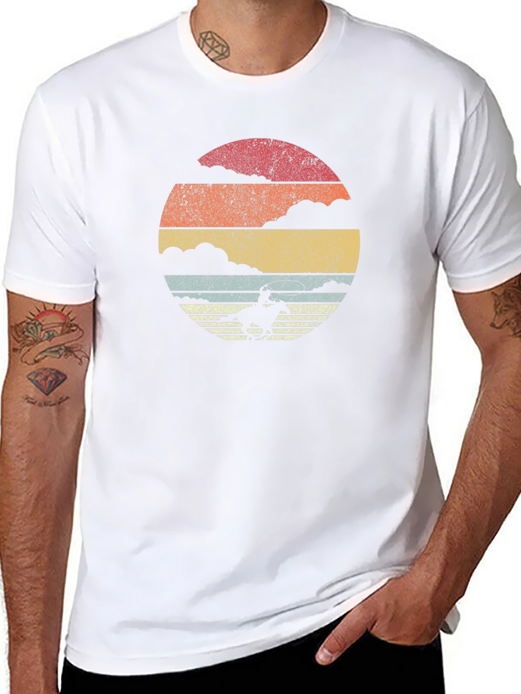 Retro Cowboy Sunset Graphic Tee
