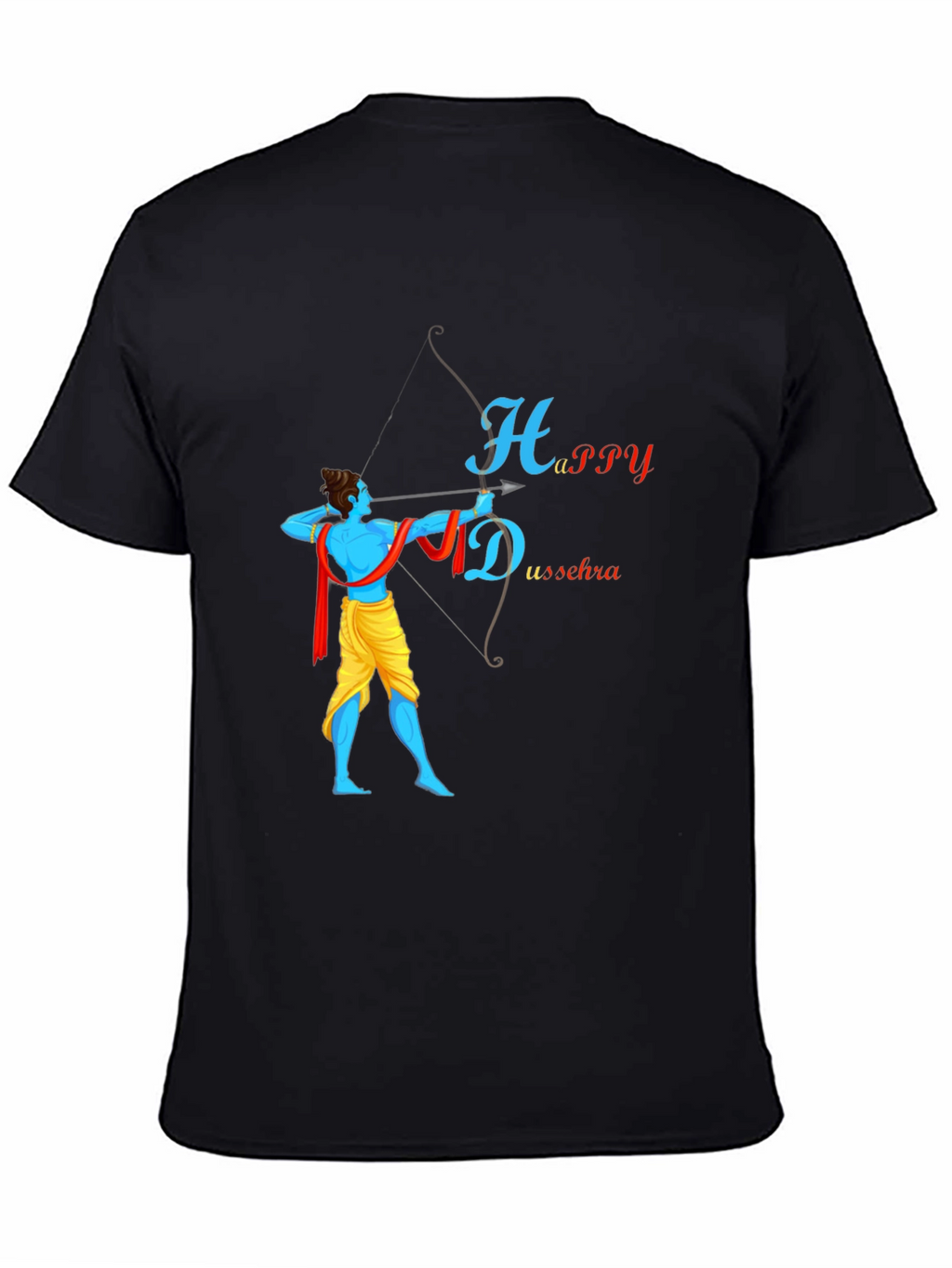 Happy Dussehra Black T-Shirt