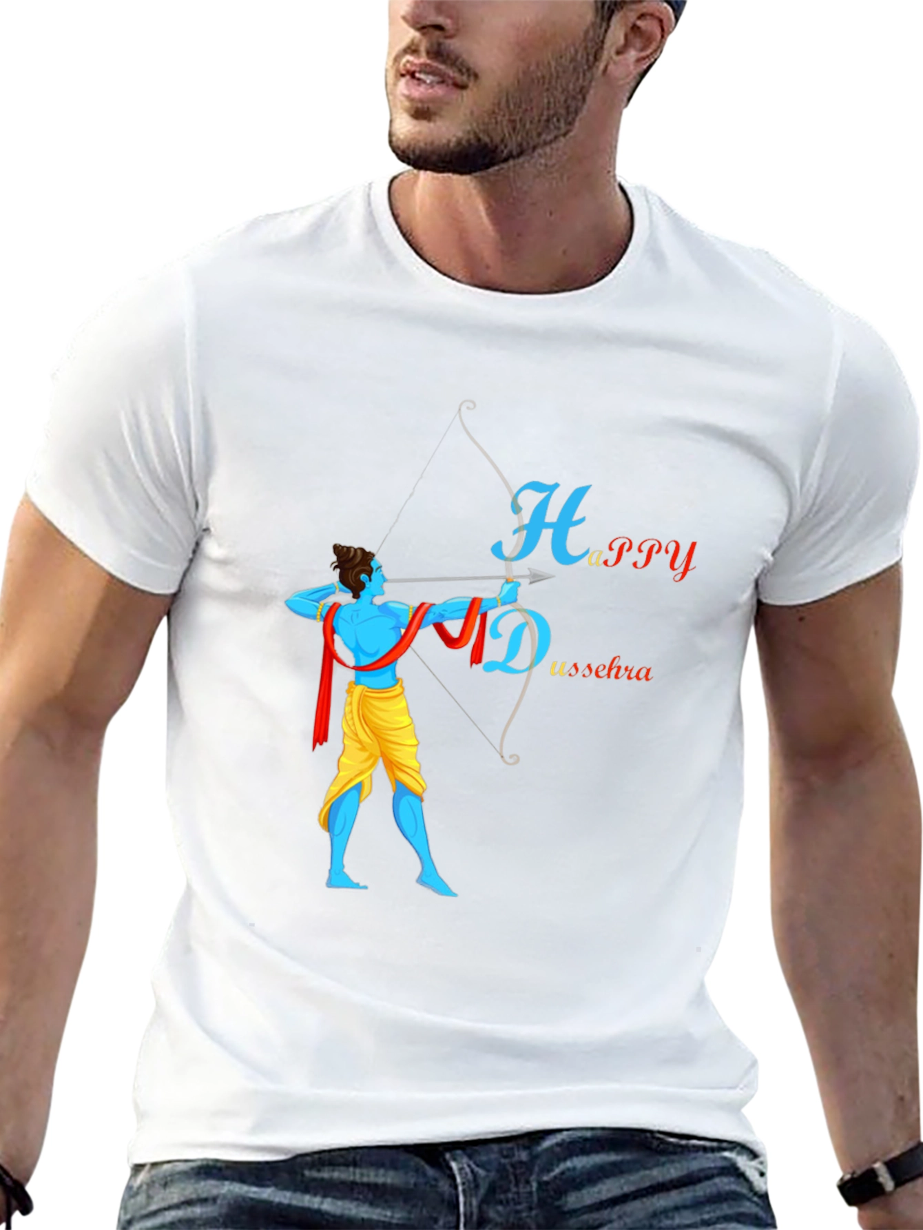 Happy Dussehra Black T-Shirt