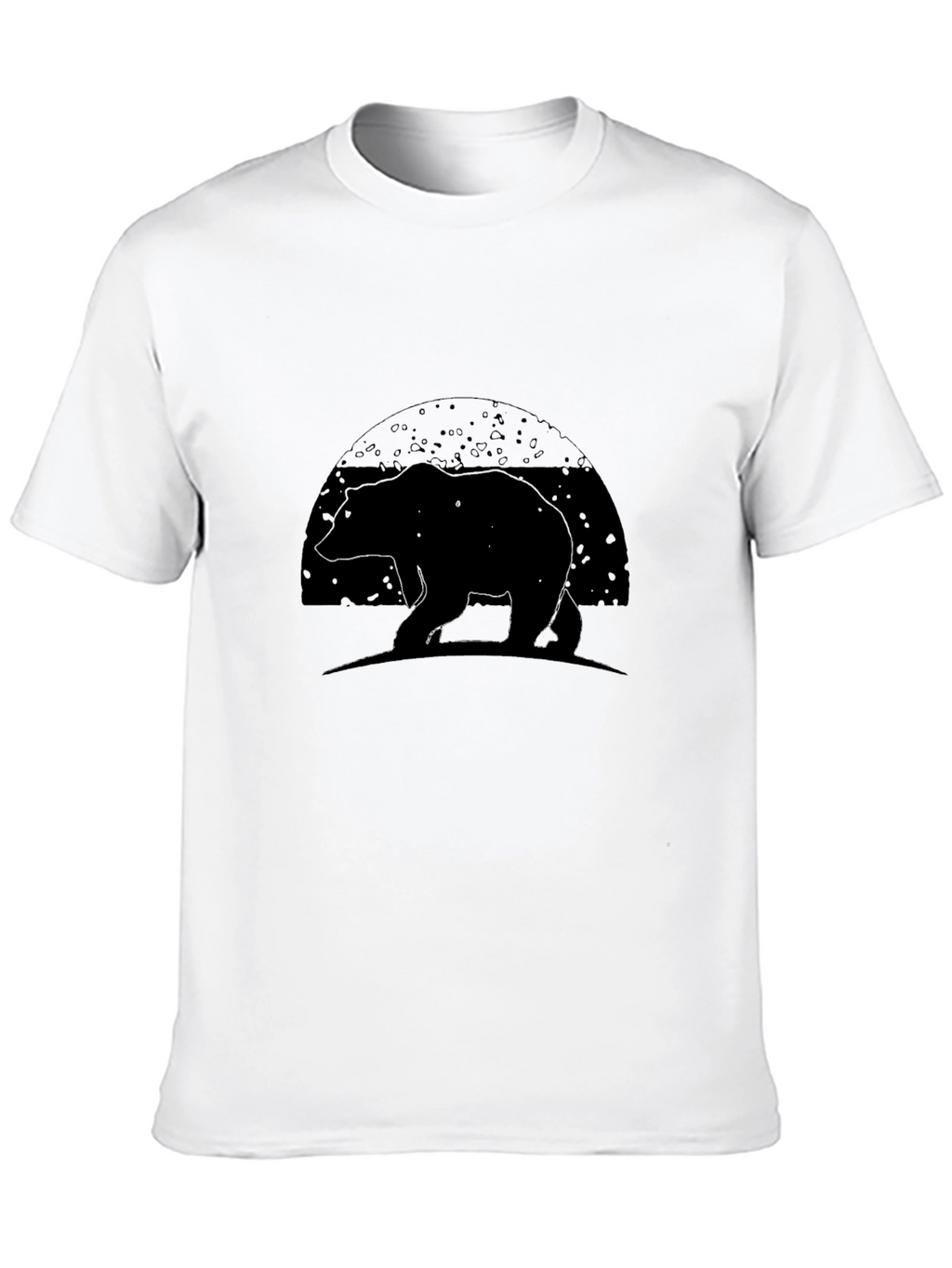 Bear Silhouette Graphic Tee - Black