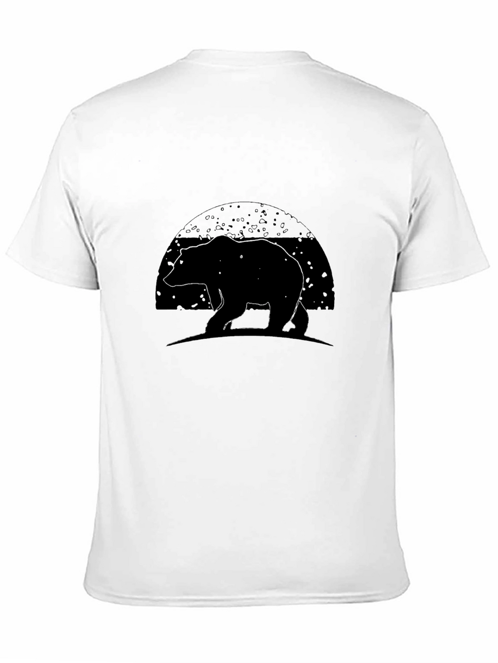 Bear Silhouette Graphic Tee - Black