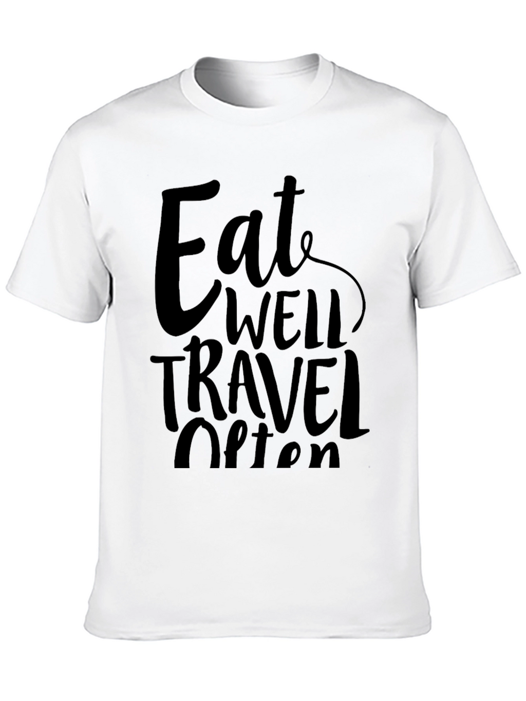 Eat Well Travel Often Black Graphic Tee Shirt