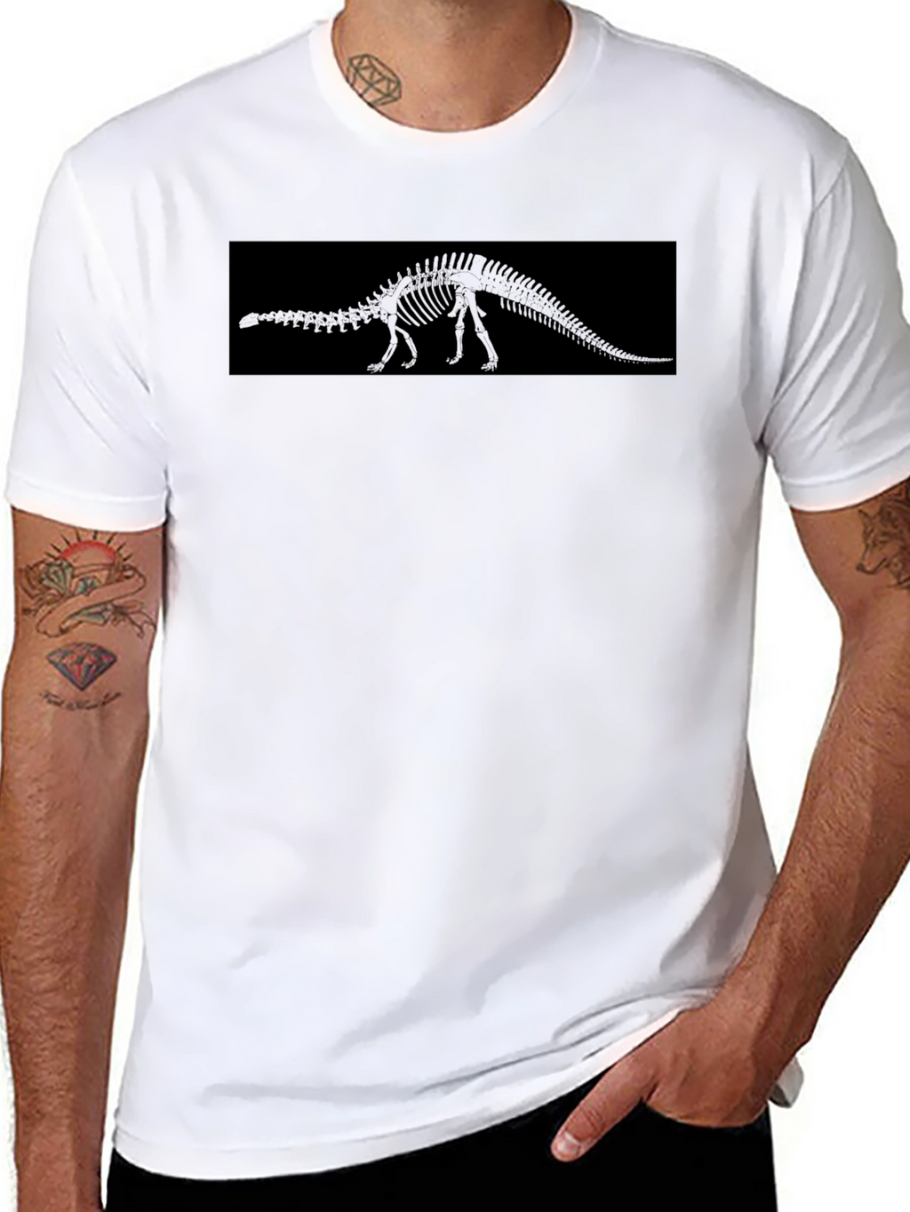 Dino Skeleton Black T-Shirt