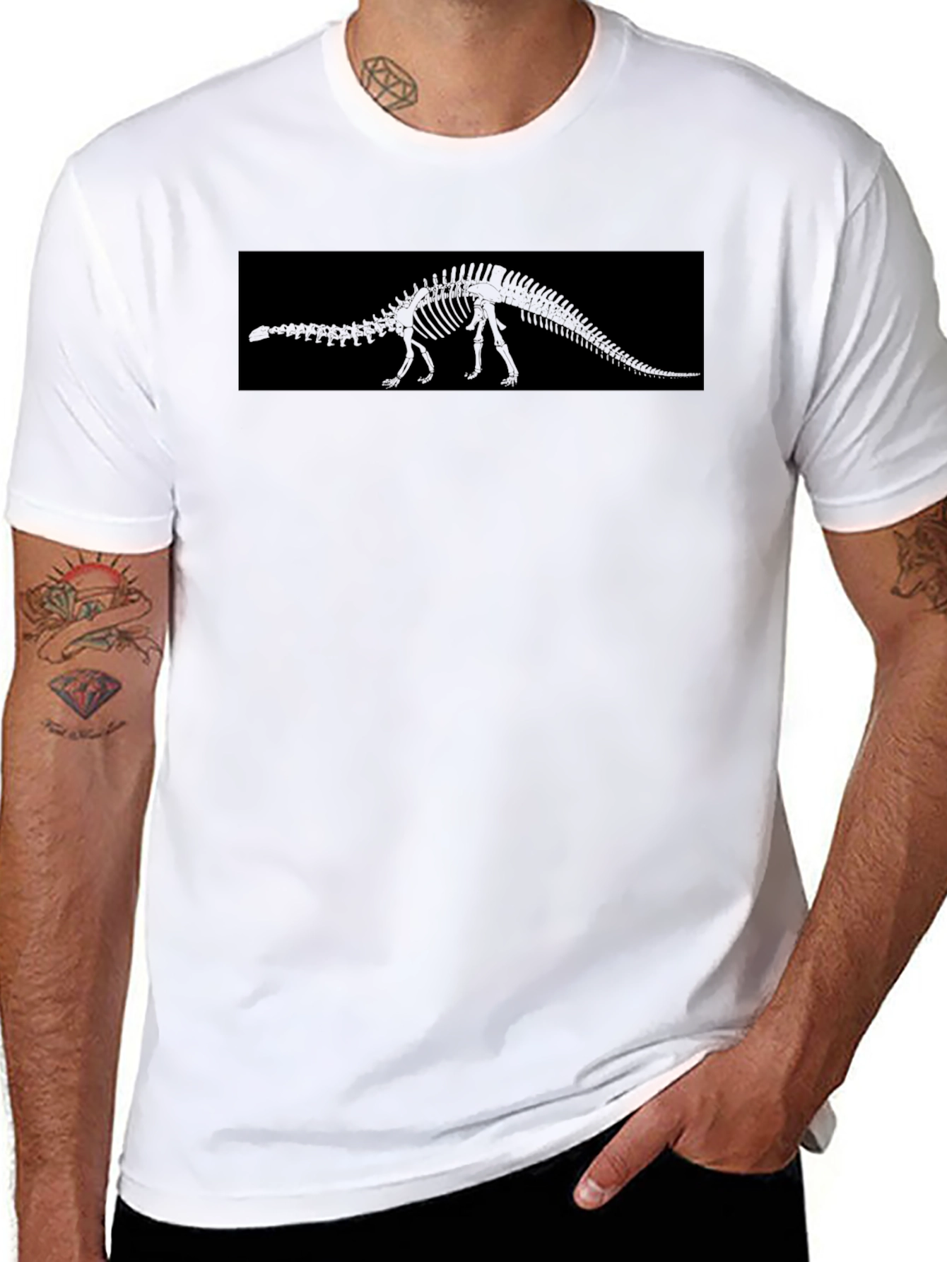 Dino Skeleton Black T-Shirt