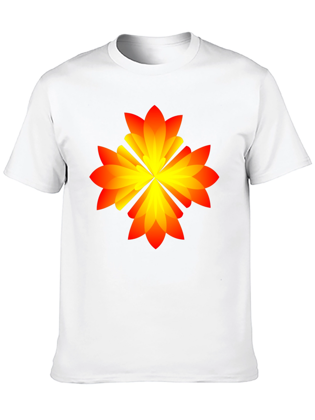 Abstract Flower Graphic Tee - Black Cotton Blend