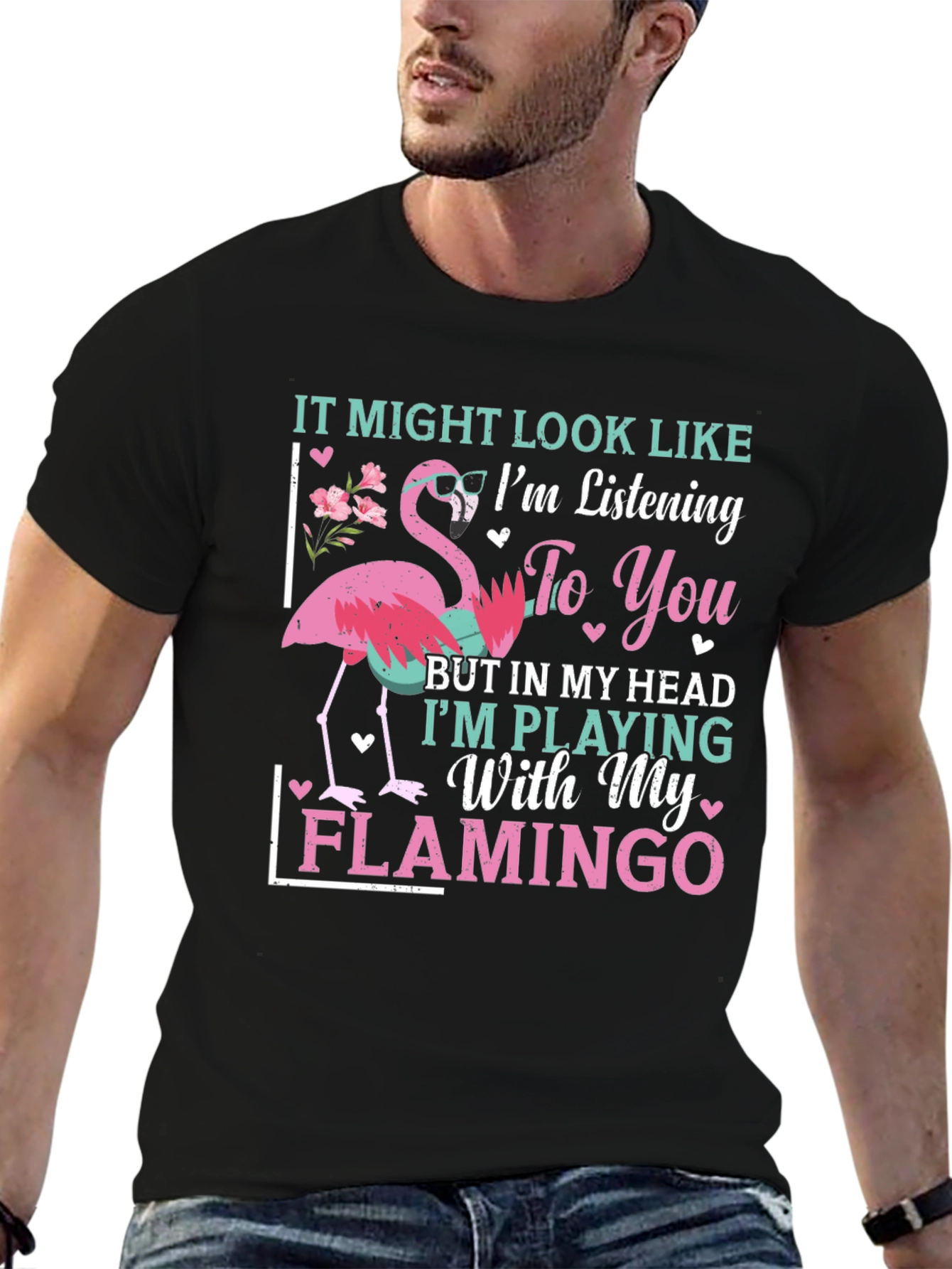 Funny Flamingo T-Shirt - Im Playing With My Flamingo