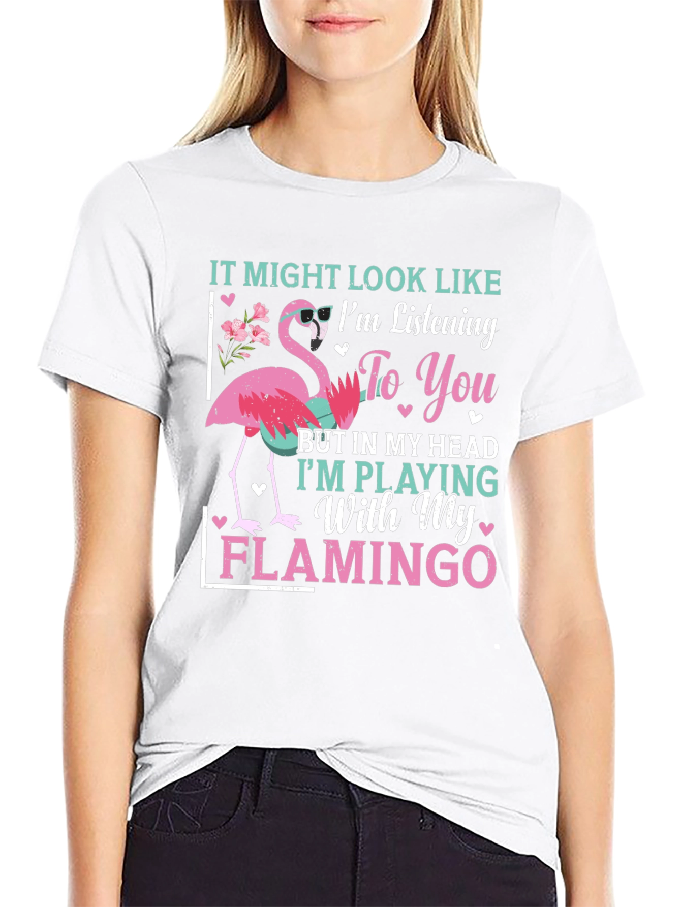 Funny Flamingo T-Shirt - Im Playing With My Flamingo