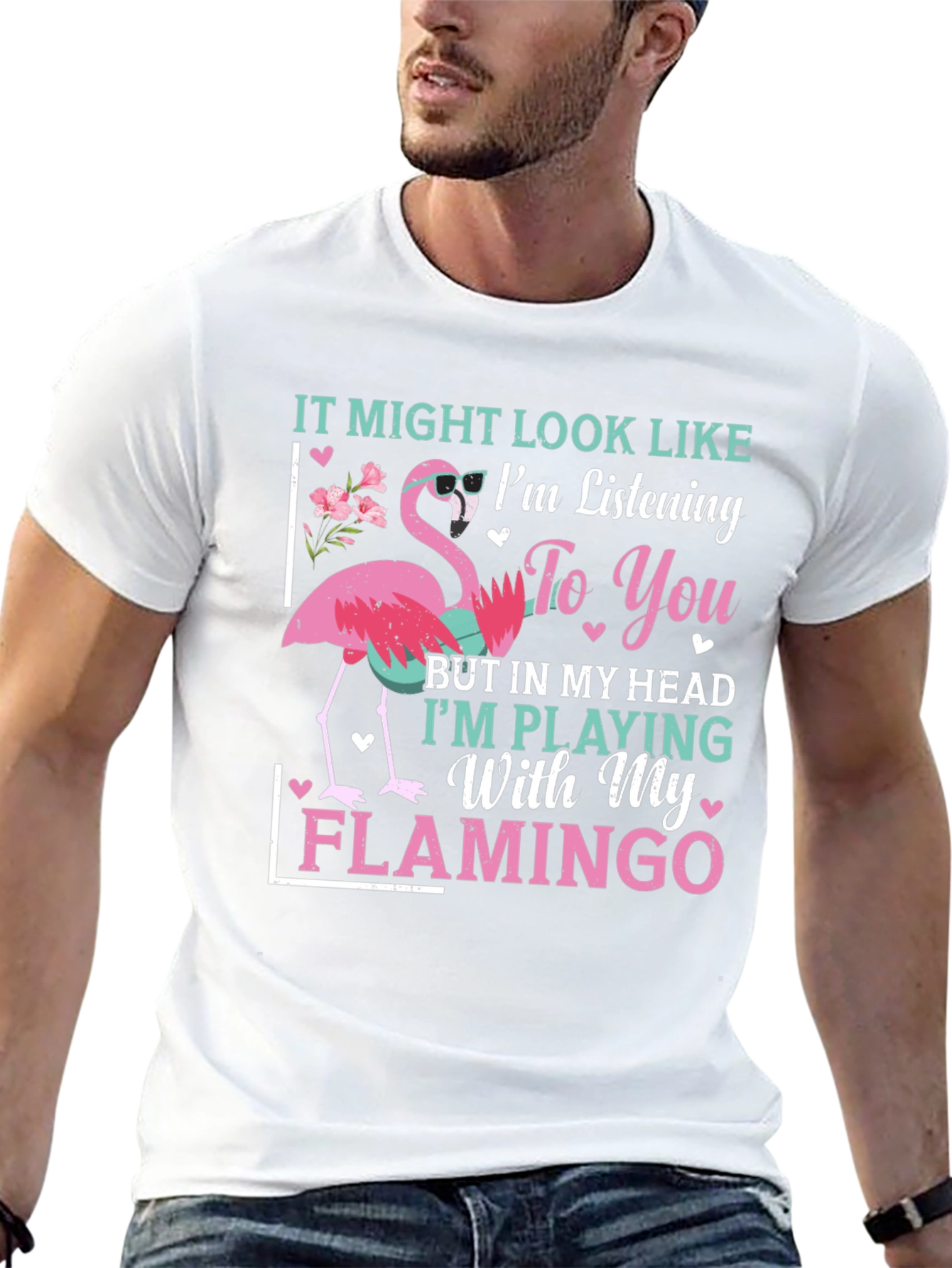 Funny Flamingo T-Shirt - Im Playing With My Flamingo