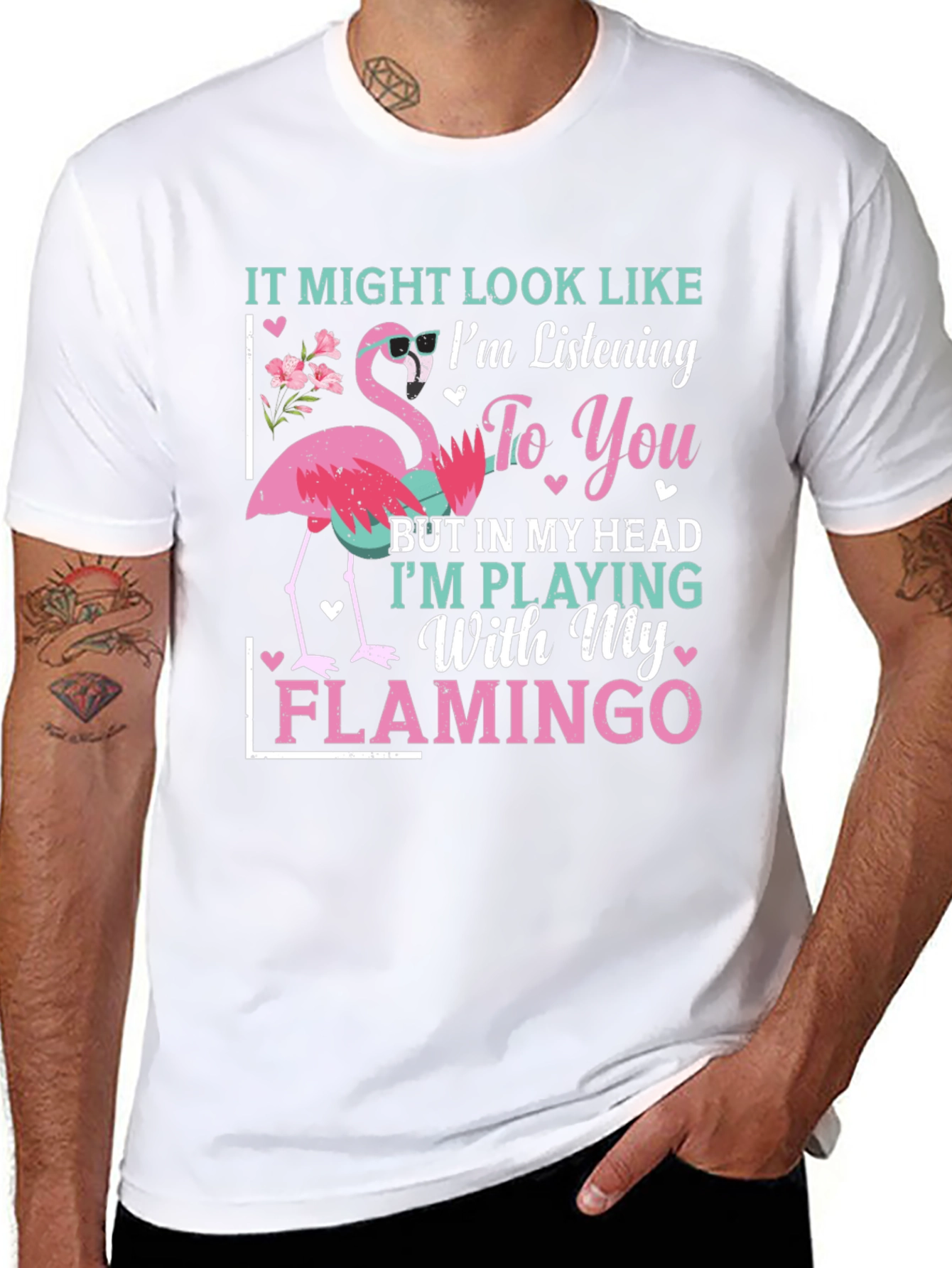 Funny Flamingo T-Shirt - Im Playing With My Flamingo