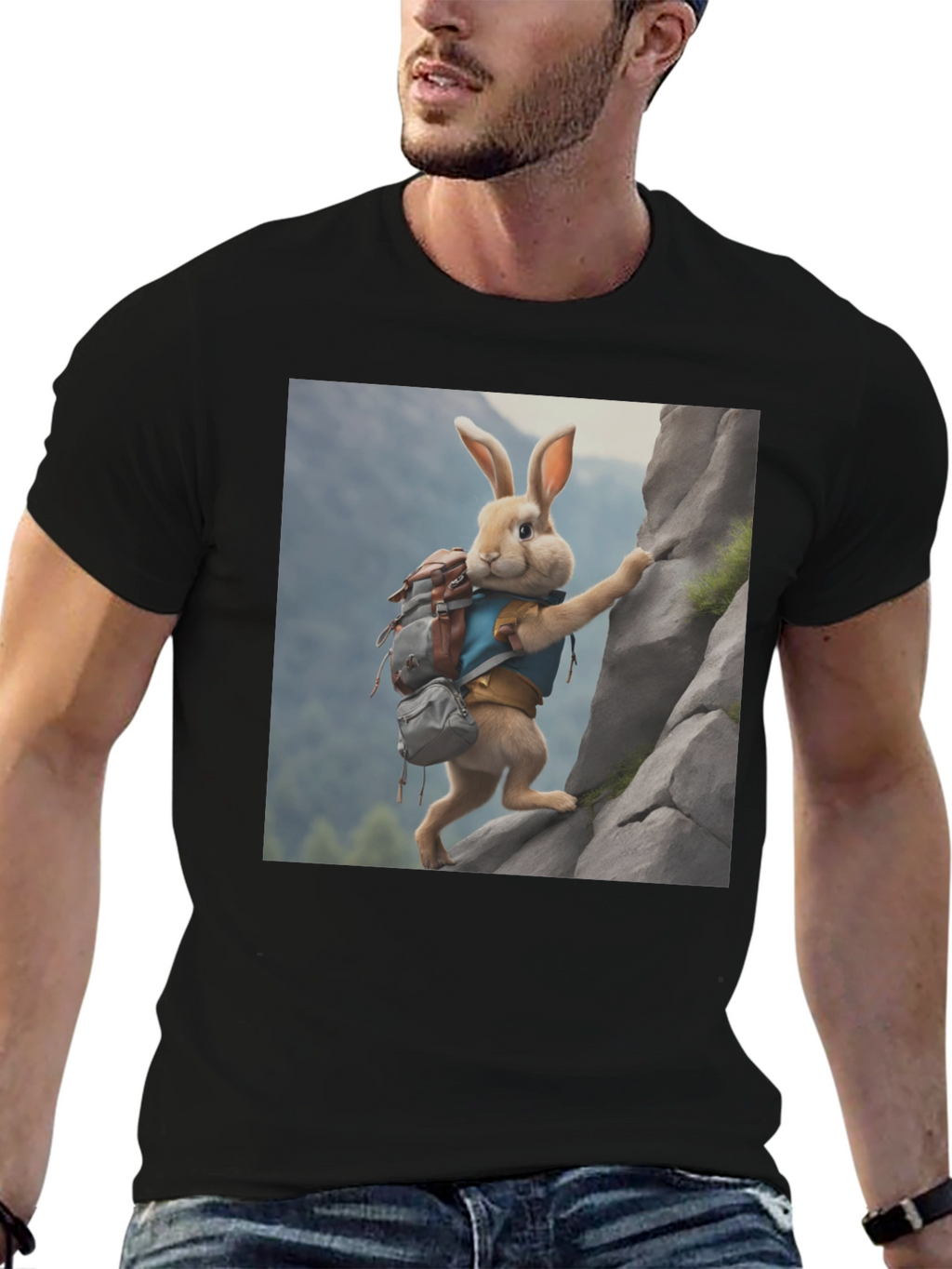 Rabbit Climber Black T-Shirt