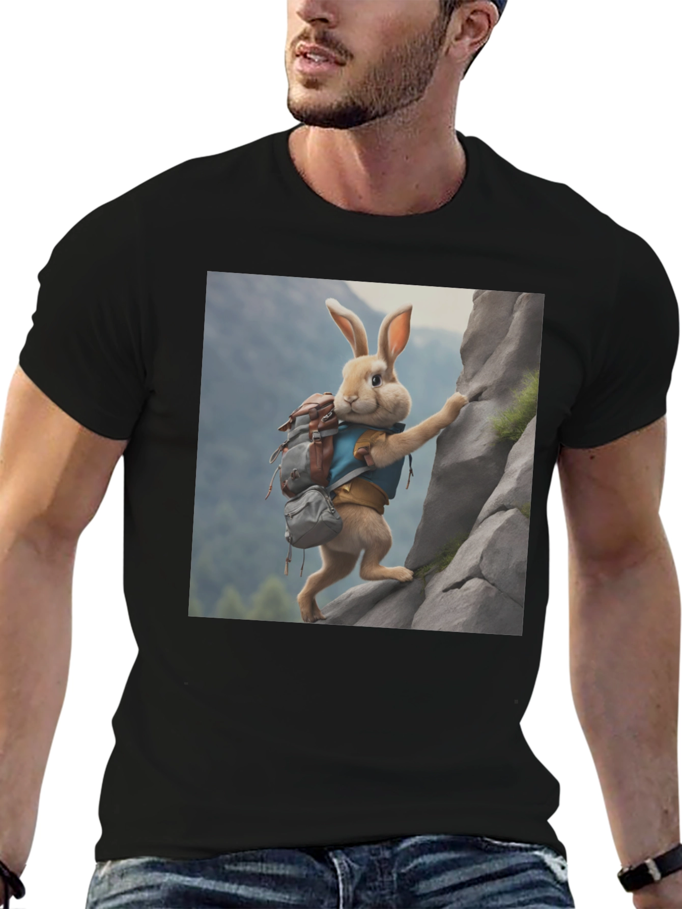 Rabbit Climber Black T-Shirt
