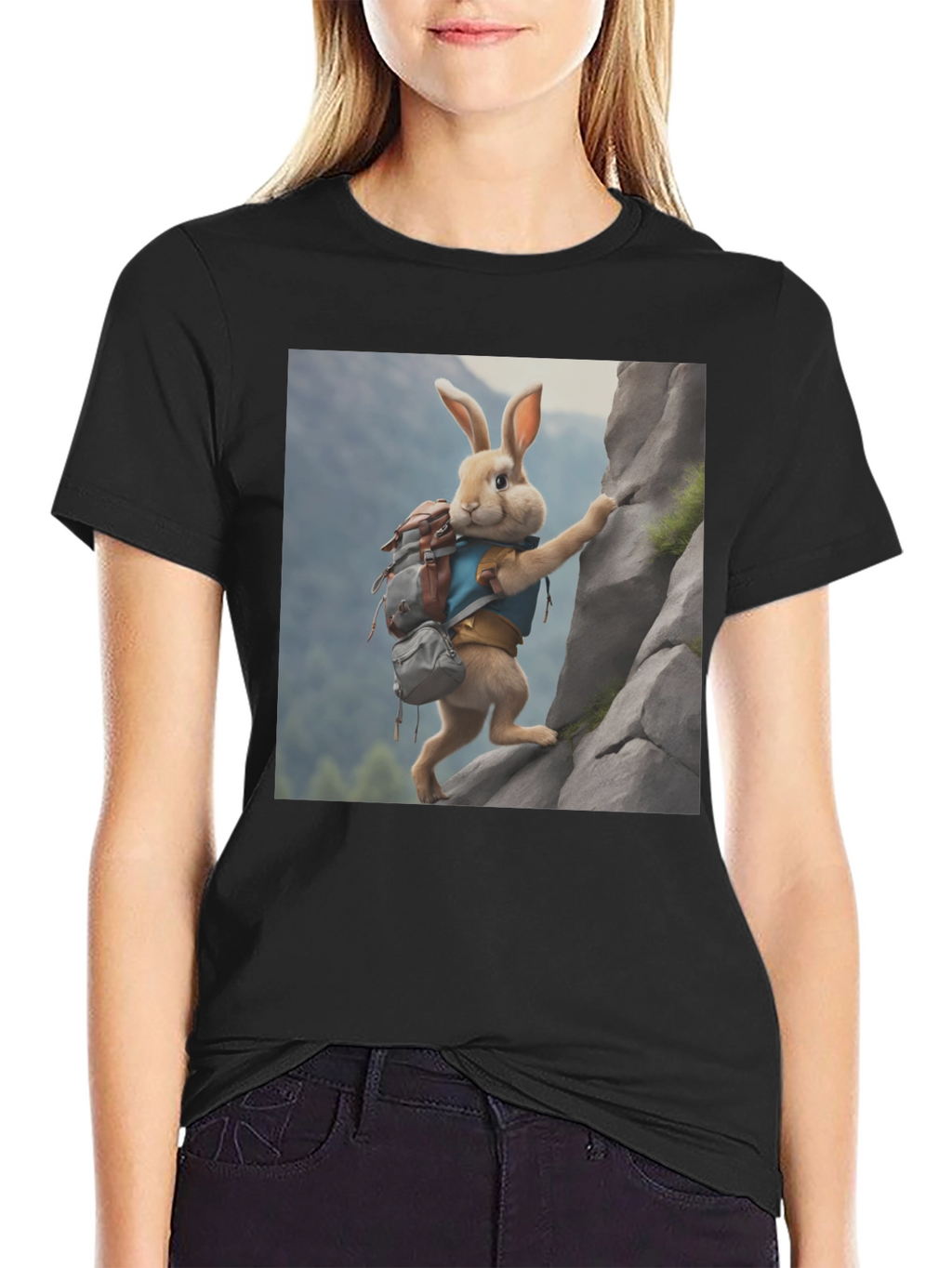 Rabbit Climber Black T-Shirt