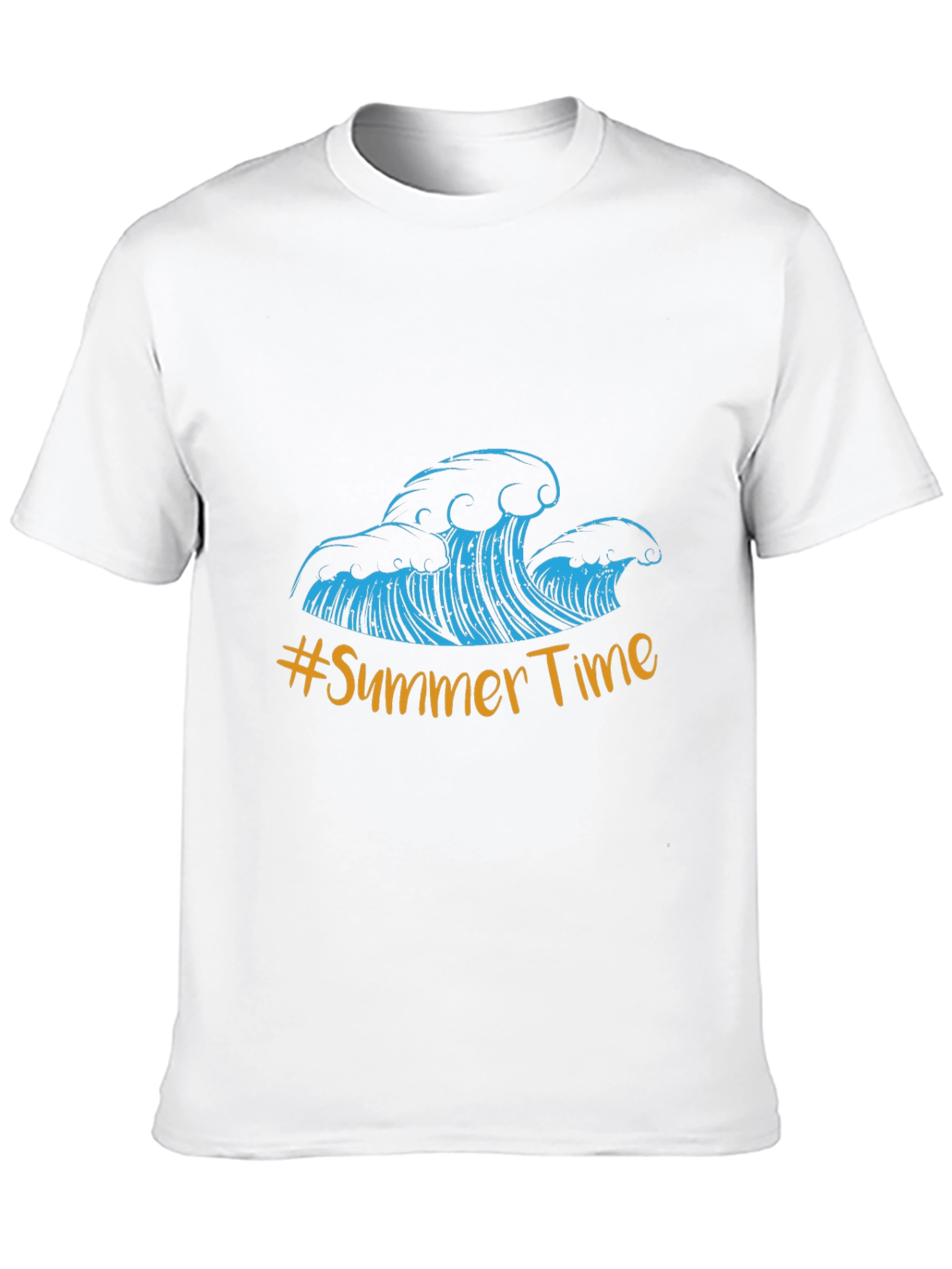 Summer Time Waves Graphic Tee - Black Cotton Blend