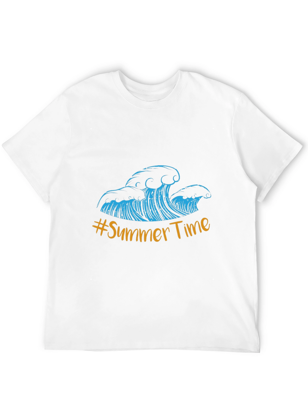 Summer Time Waves Graphic Tee - Black Cotton Blend
