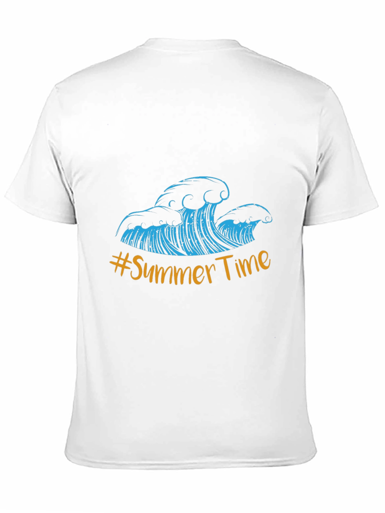 Summer Time Waves Graphic Tee - Black Cotton Blend