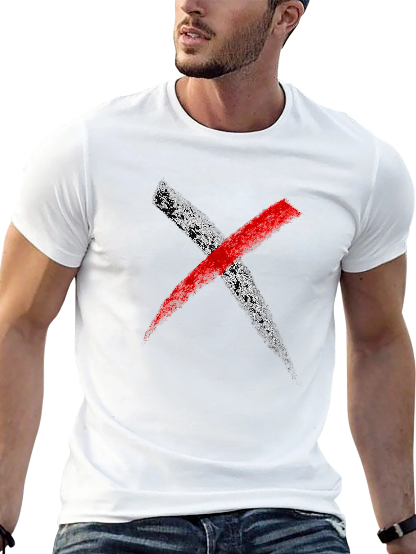 Bold X Graphic Tee - Black