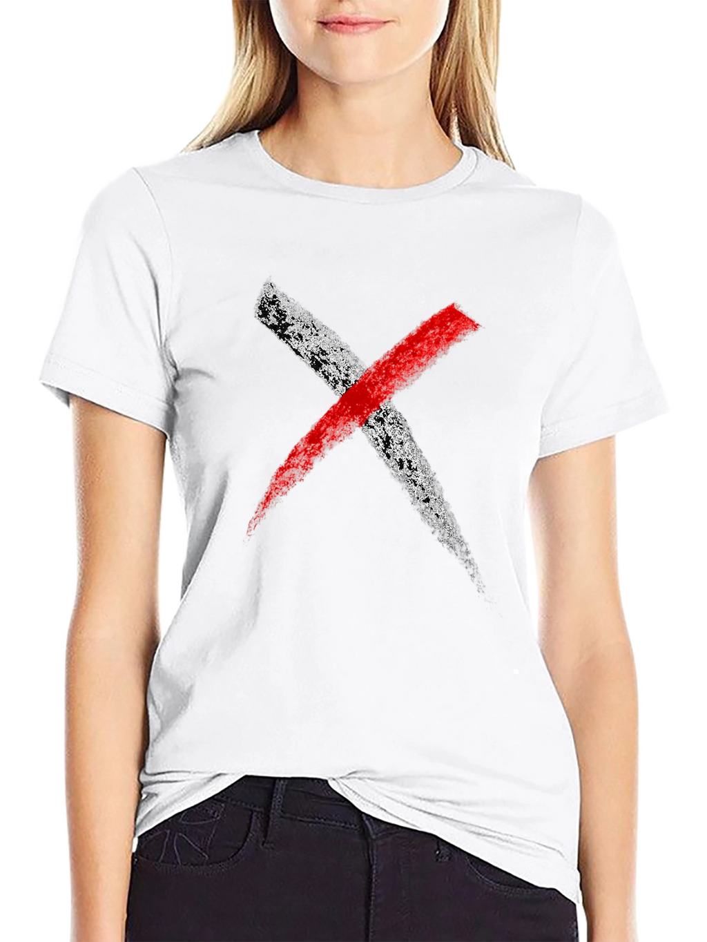 Bold X Graphic Tee - Black
