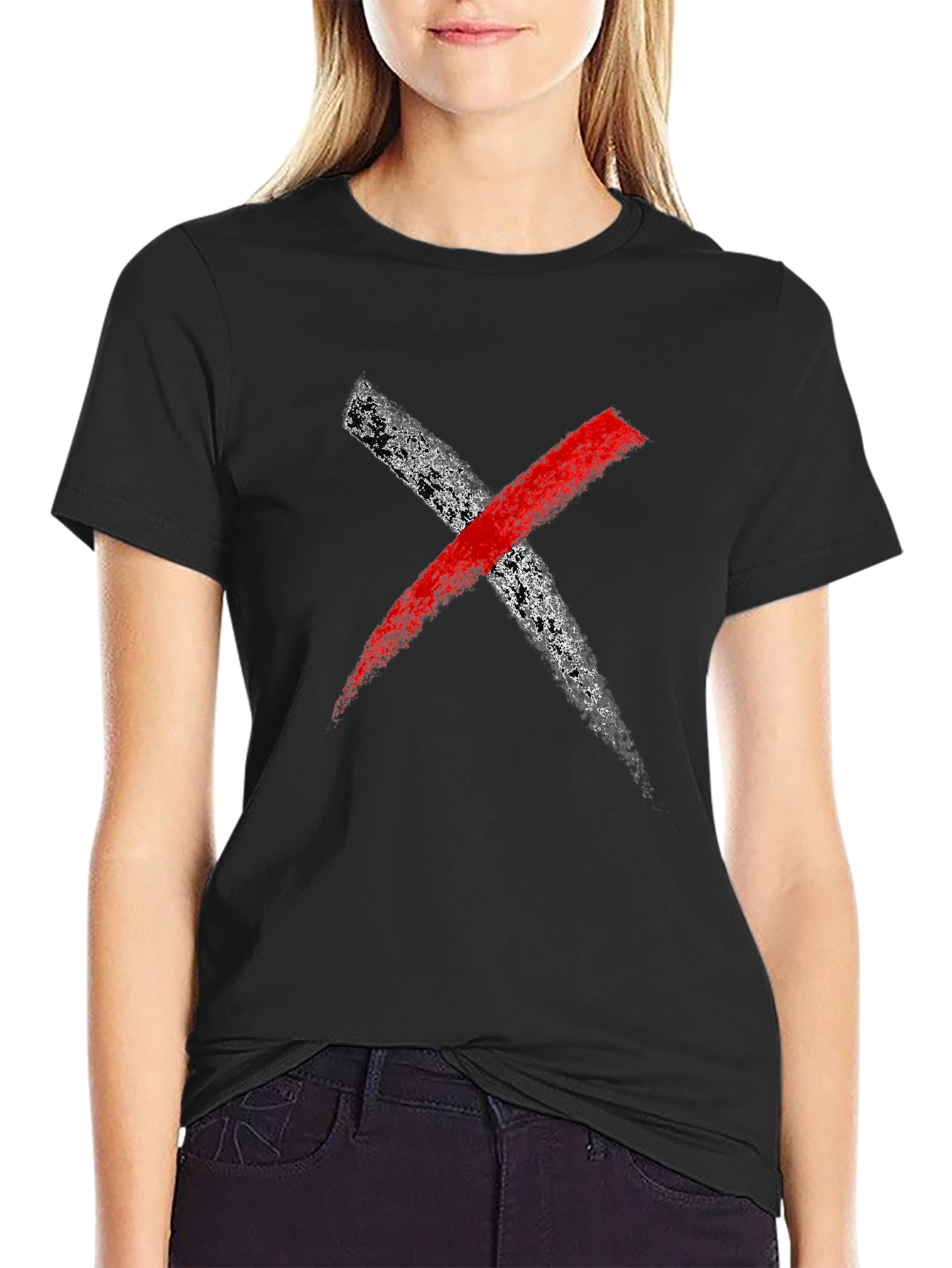 Bold X Graphic Tee - Black