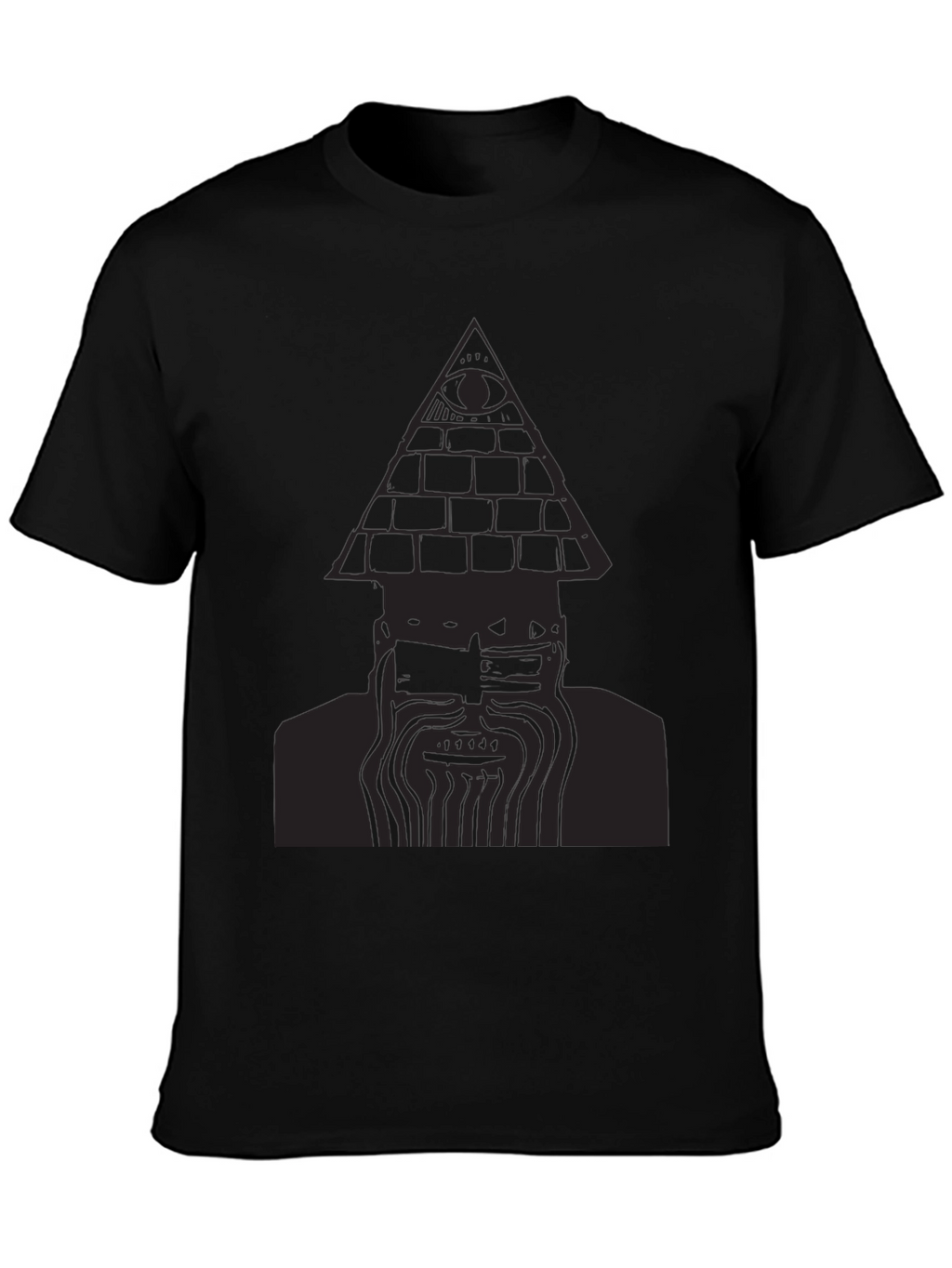 Mens Black T-Shirt with Pyramid Eye Design